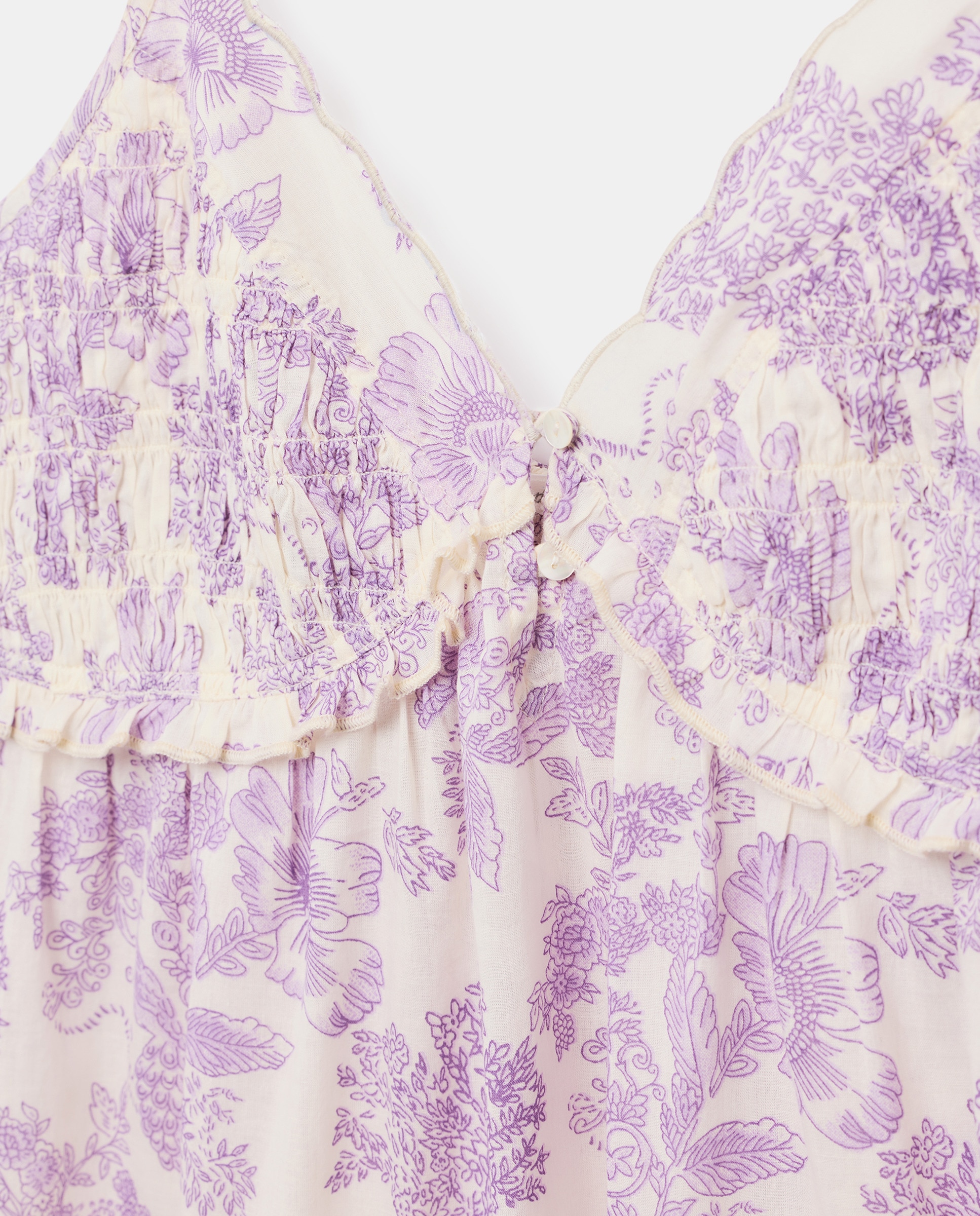Vestido de Chiffon de Algodão Branco-5