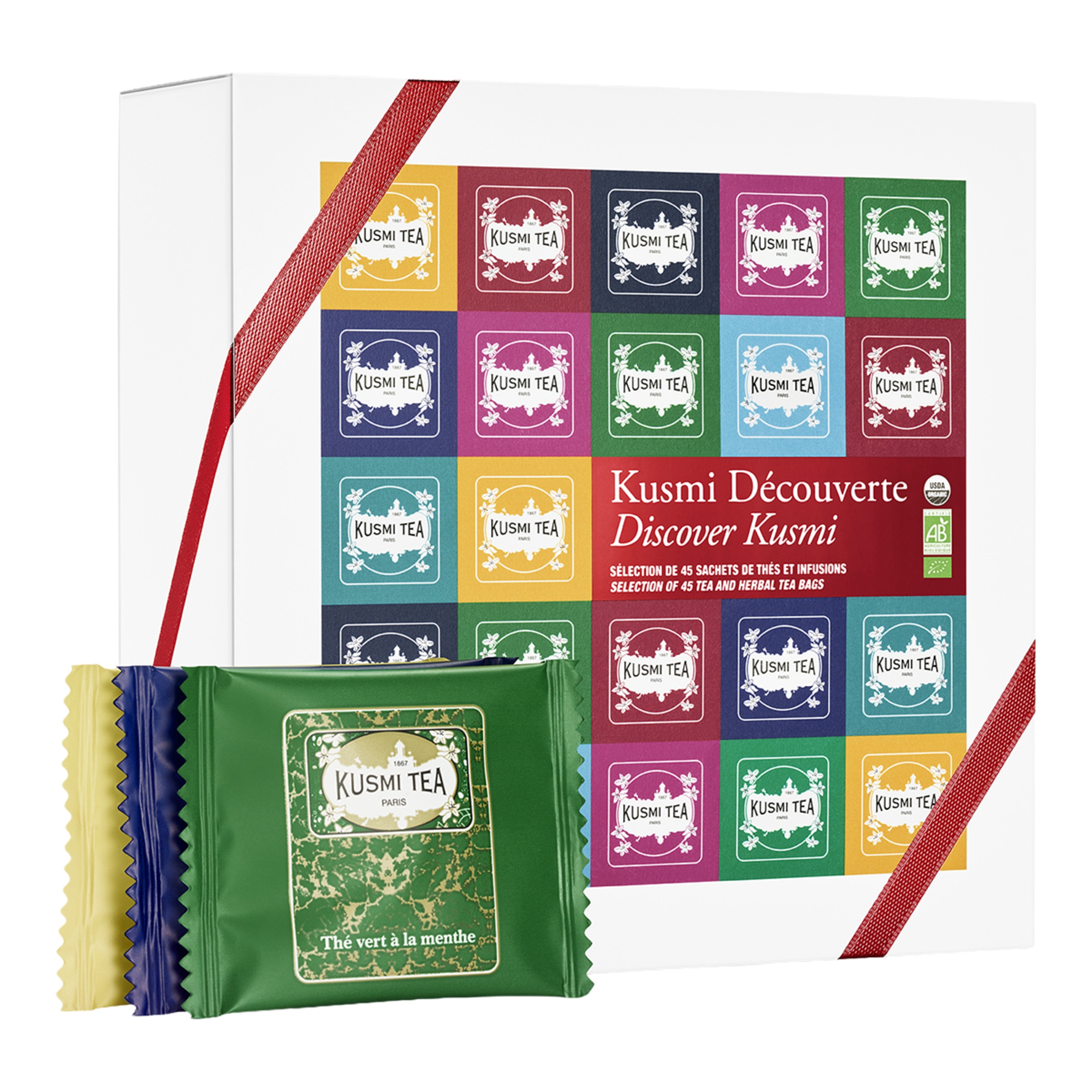 Surtido de tés e infusiones Descubrimiento Kusmi Tea 45 bolsitas 1