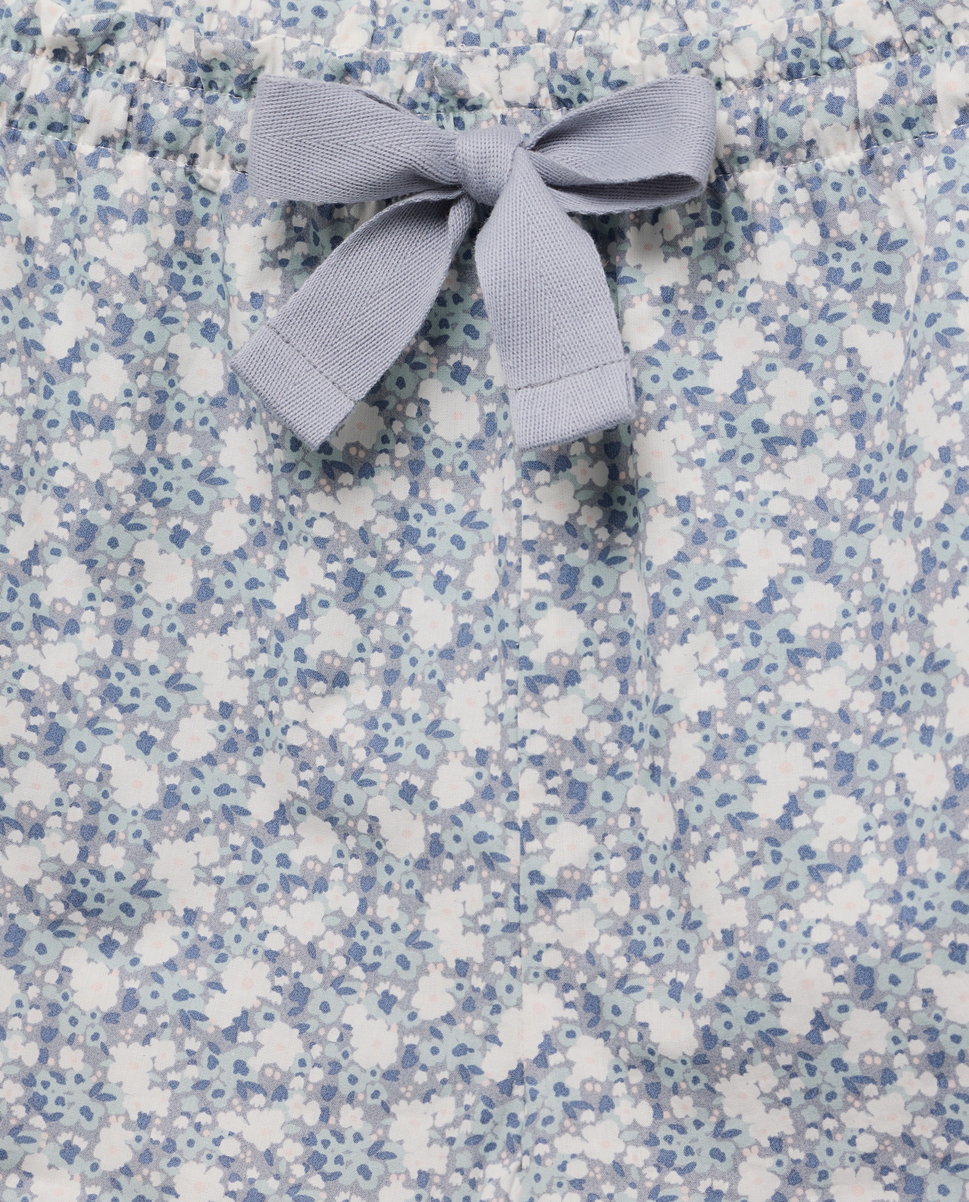 Pijama mujer corto algodón estampado 410 Azul claro-4