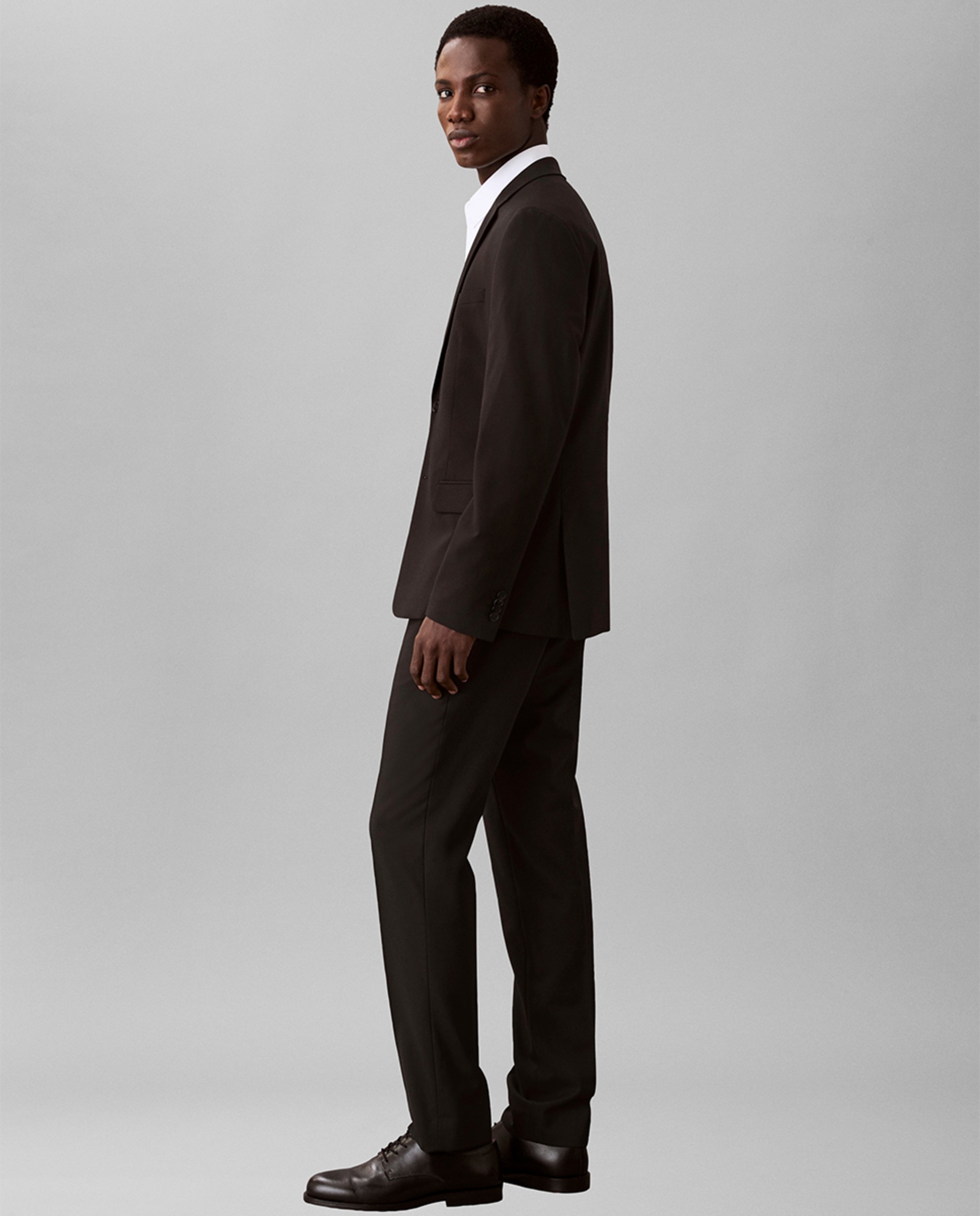 Calças de Fato Slim Fit Preto-4