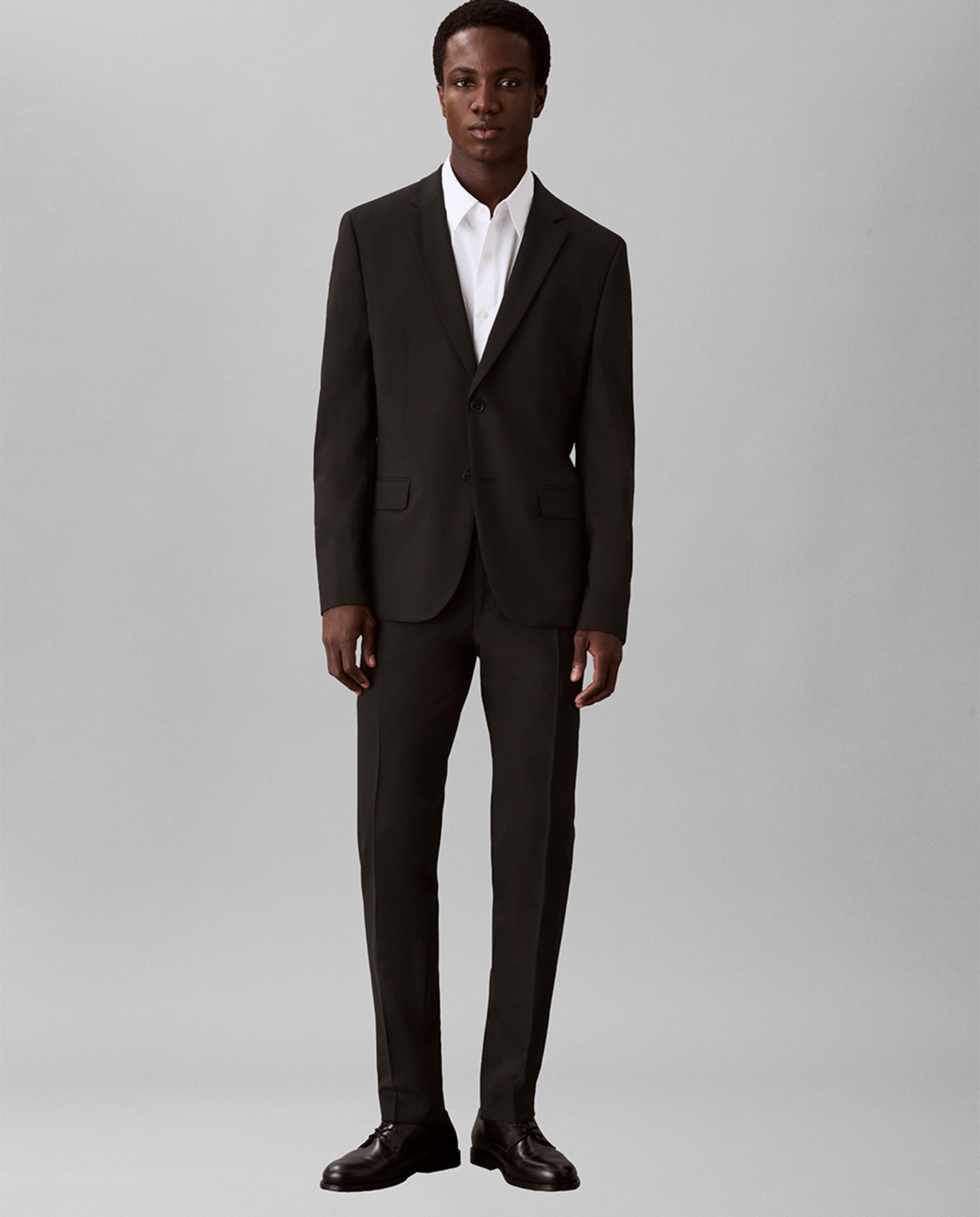 Calças de Fato Slim Fit Preto-1