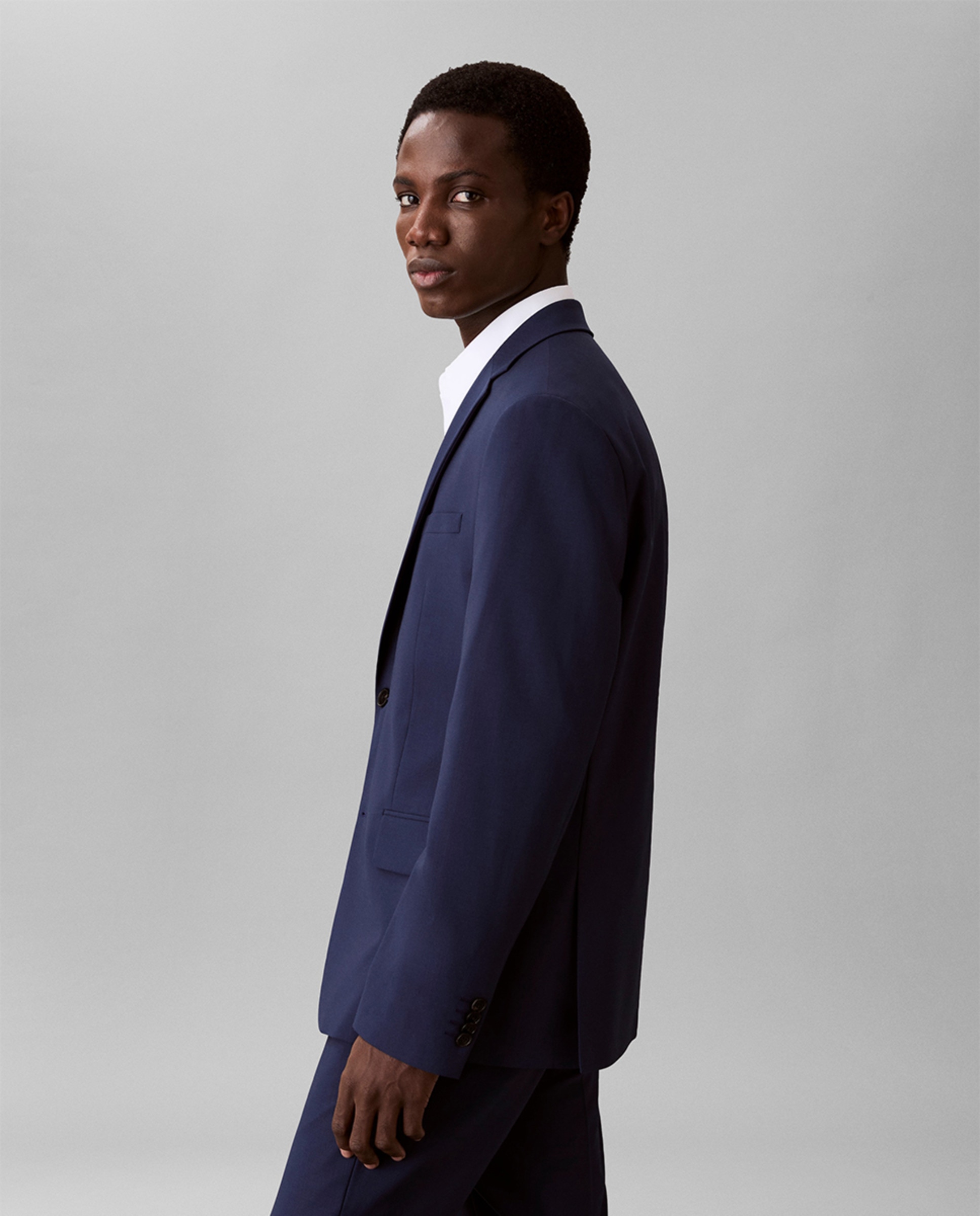 Blazer de Fato Classic Fit Azul-3