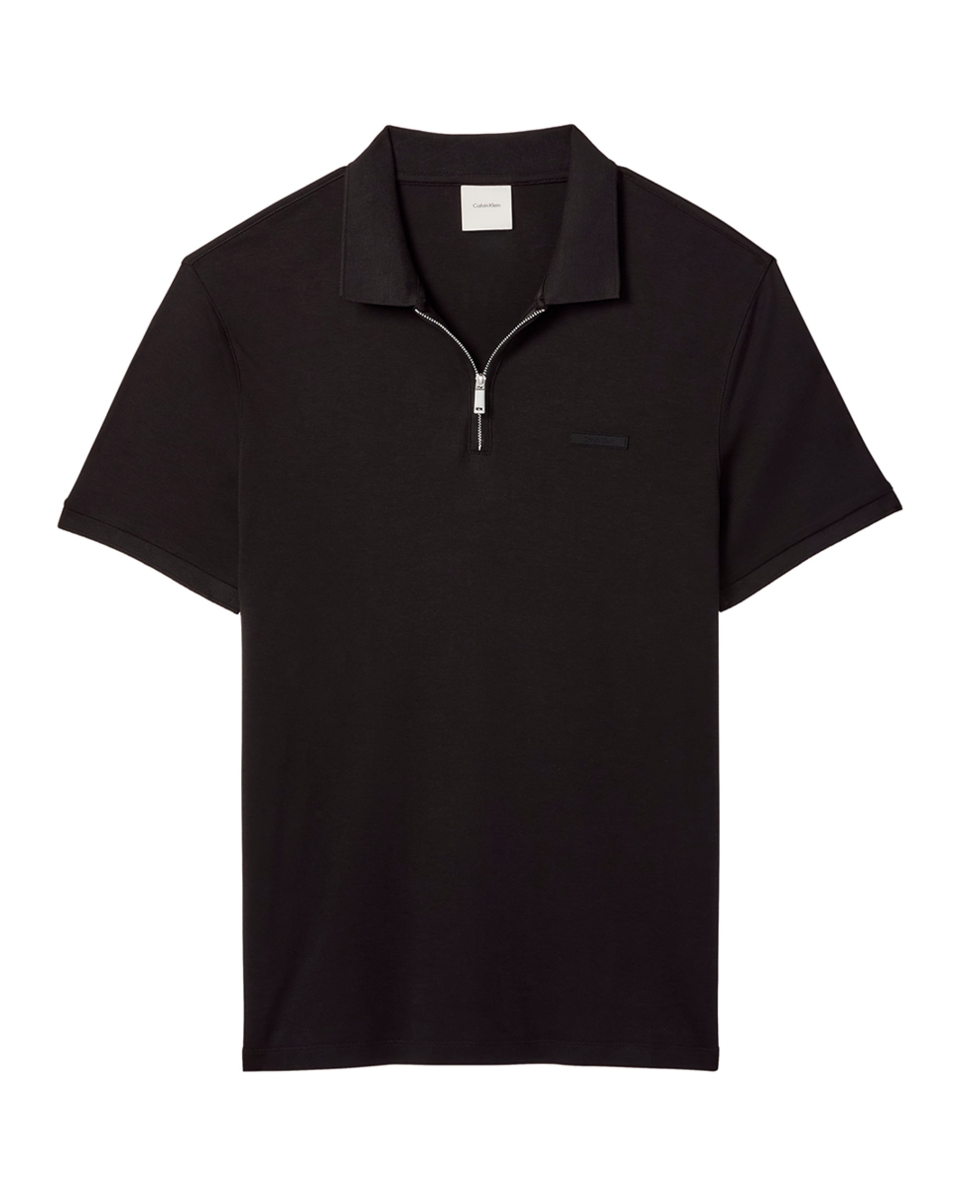 Polo com Meio Fecho de Correr Preto-4