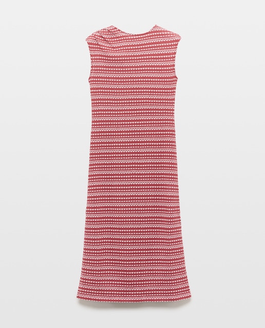 Imagem 0 de Vestido Midi de Malha Recortada às Riscas