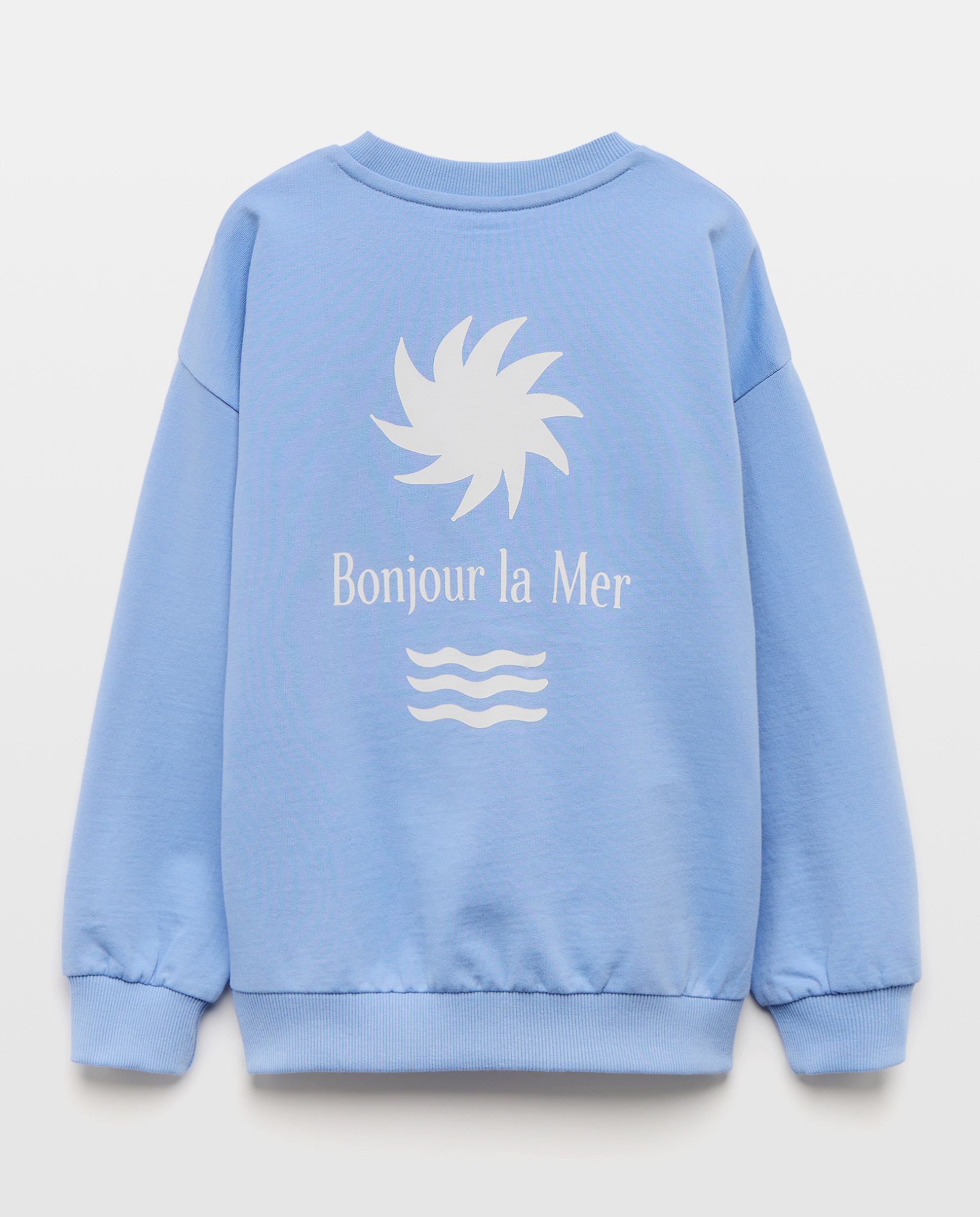 Sudadera de niño cuello caja estampada Azul Intenso-2