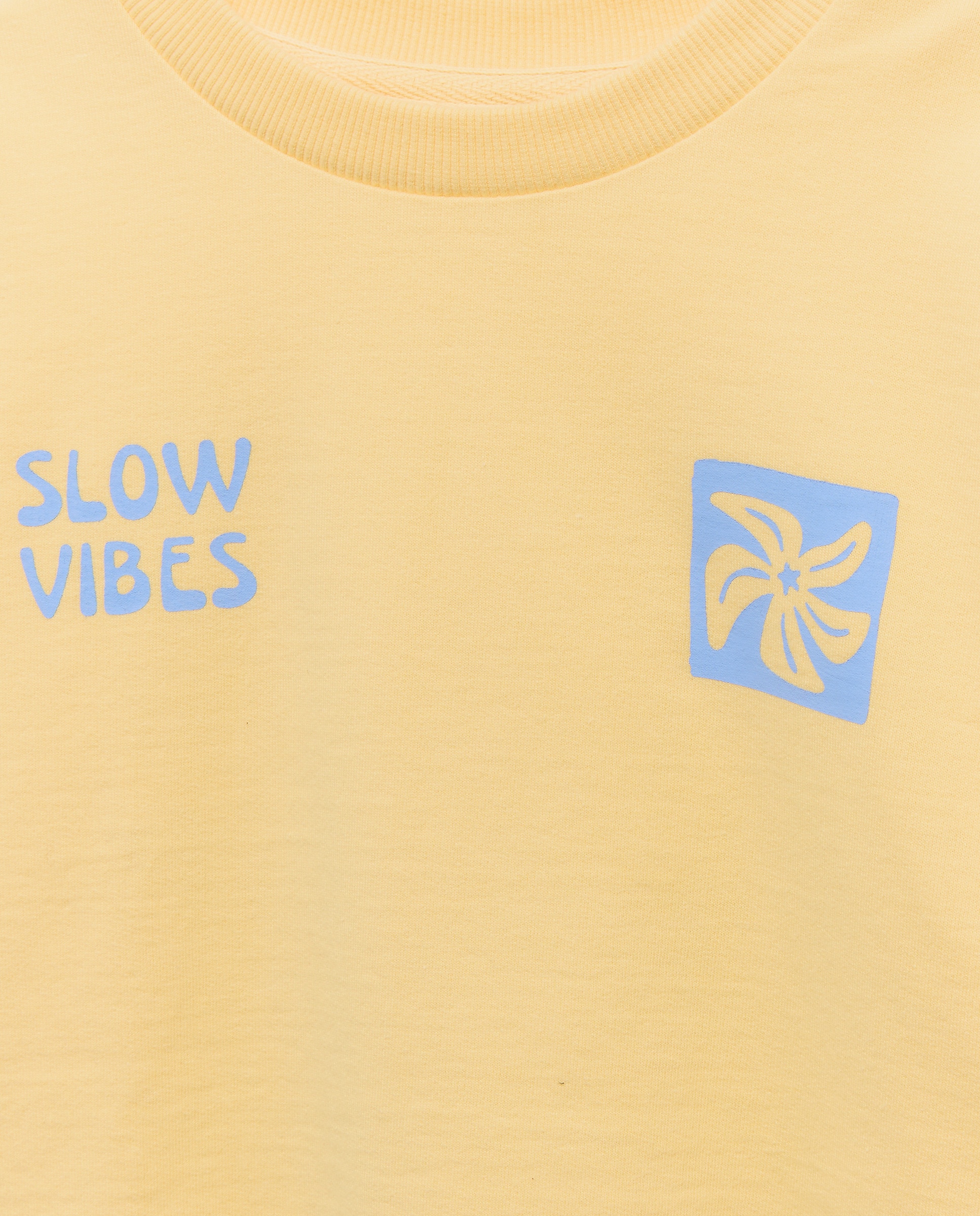 Sudadera de niño cuello caja estampada 310 Amarillo claro-3