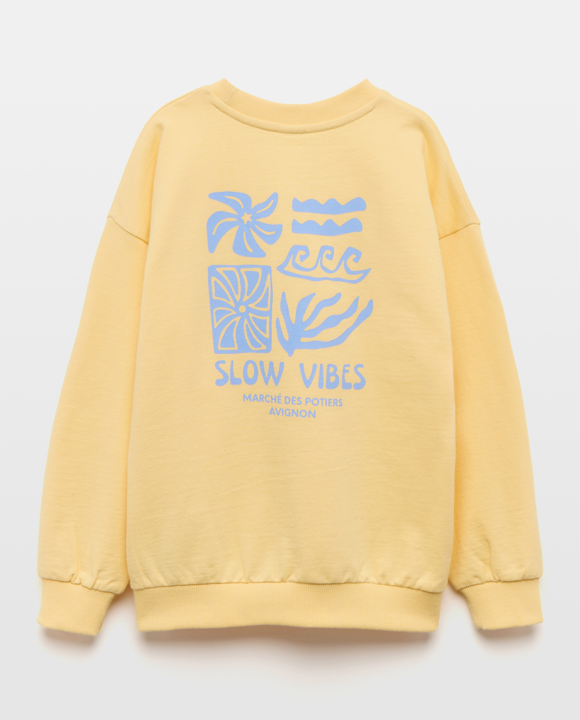 Sudadera de niño cuello caja estampada 310 Amarillo claro-2