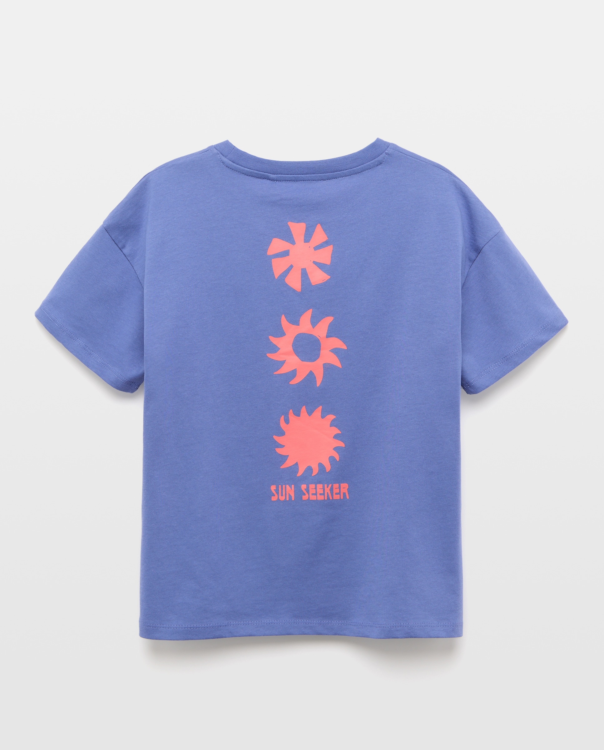 Camiseta de niño estampada manga corta Añil-2
