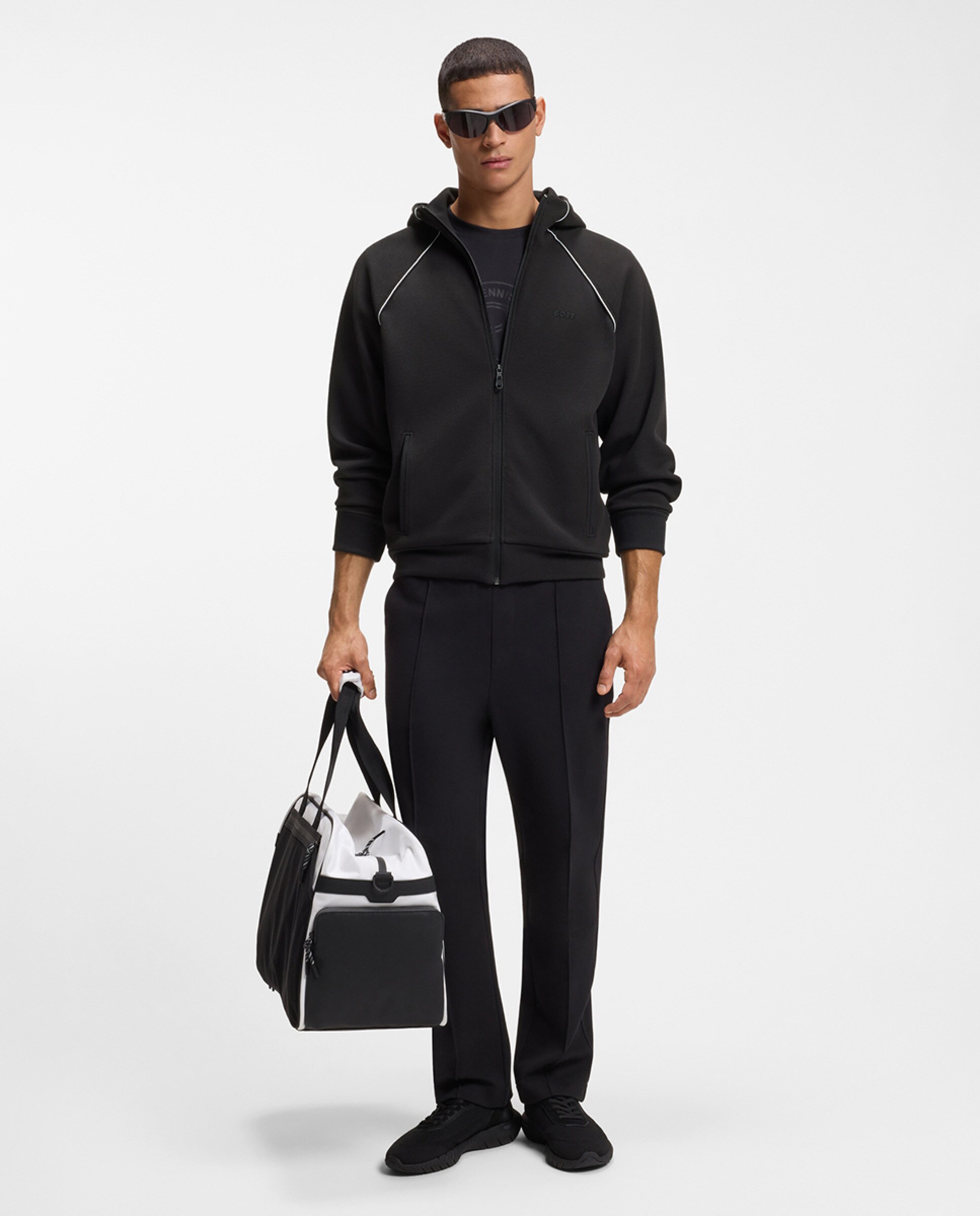 Sweatshirt de Manga Comprida Tamanhos Grandes Preto-3