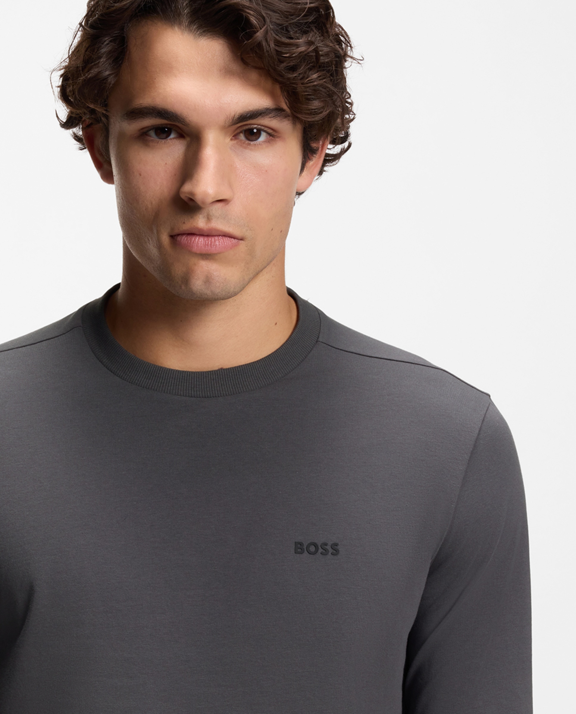 Camisola de Manga Comprida Tamanhos Grandes Cinzento-3