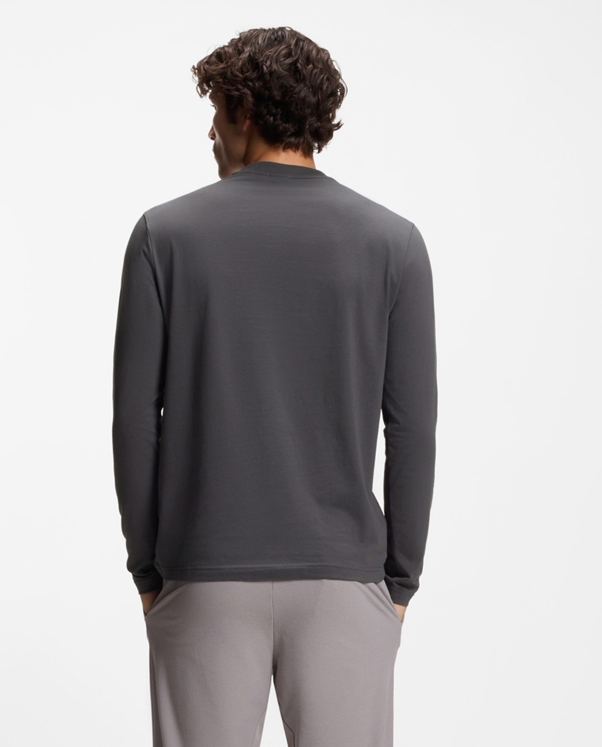 Camisola de Manga Comprida Tamanhos Grandes Cinzento-2