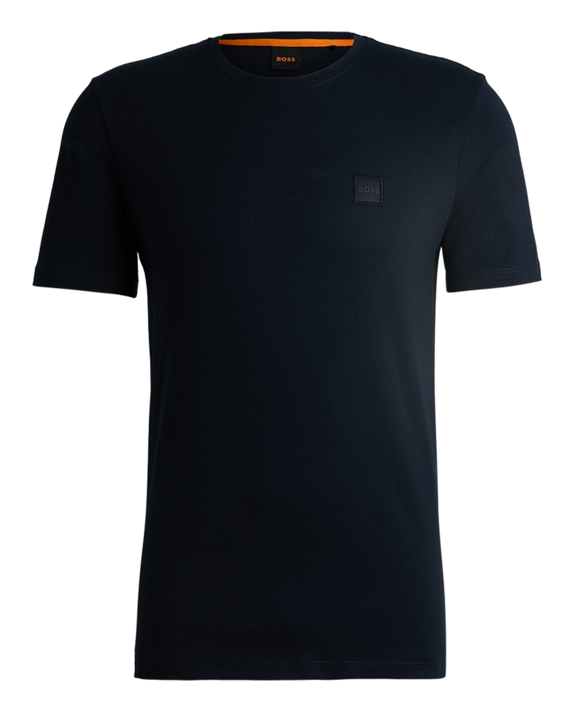 T-shirt de Malha de Algodão com Remendo de Logótipo Azul-marinho-3
