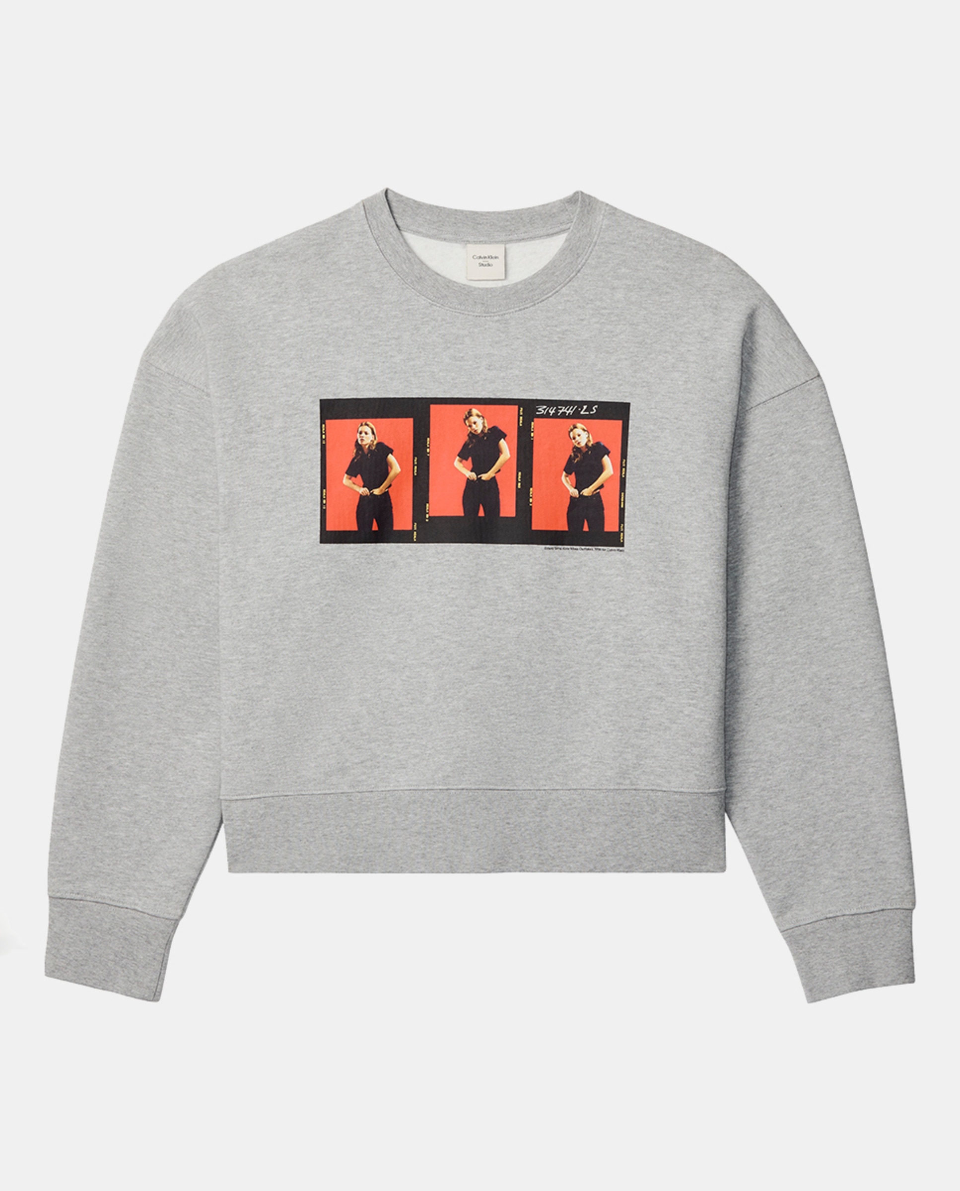 Sweatshirt Cropped Fit Cinzento-4
