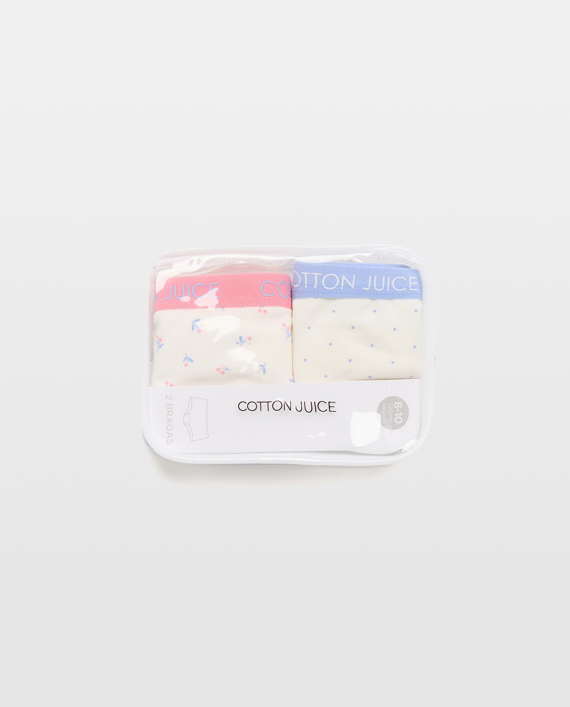 Pack de 2 Calções com Estampado Floral e às Bolinhas Cotton Juice Branco-4