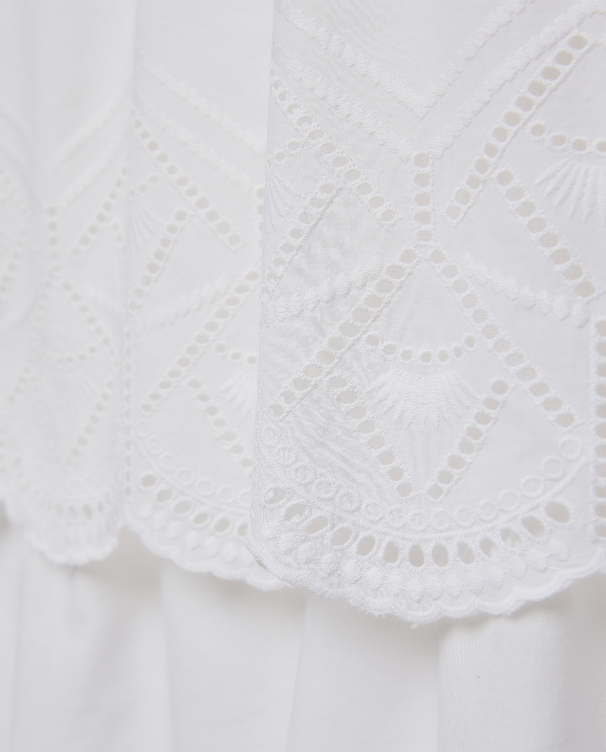 Falda de mujer bordada total look Blanco-5