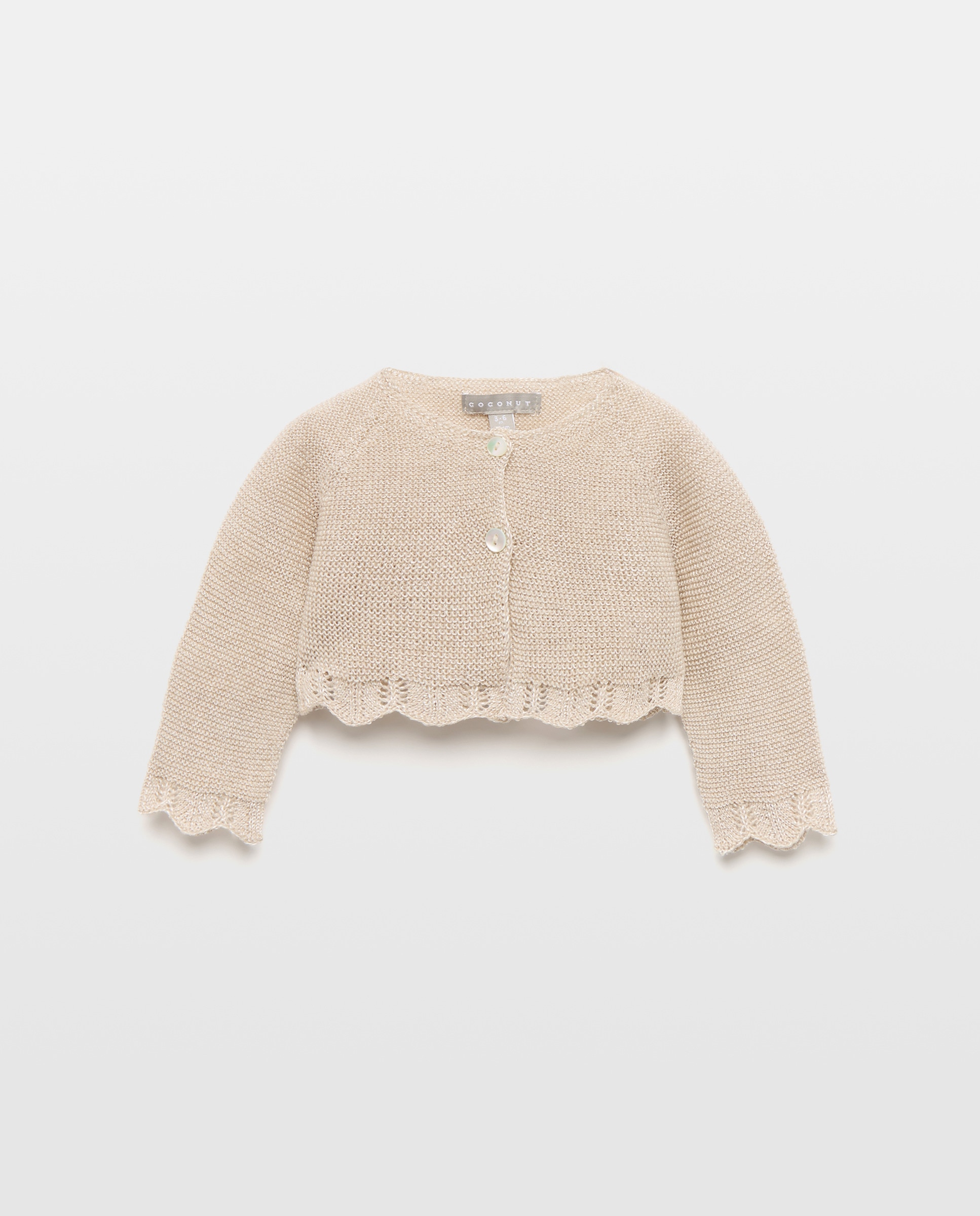 Imagem 0 de Casaco Curto Perolado com Gola Desfiada de Bebé