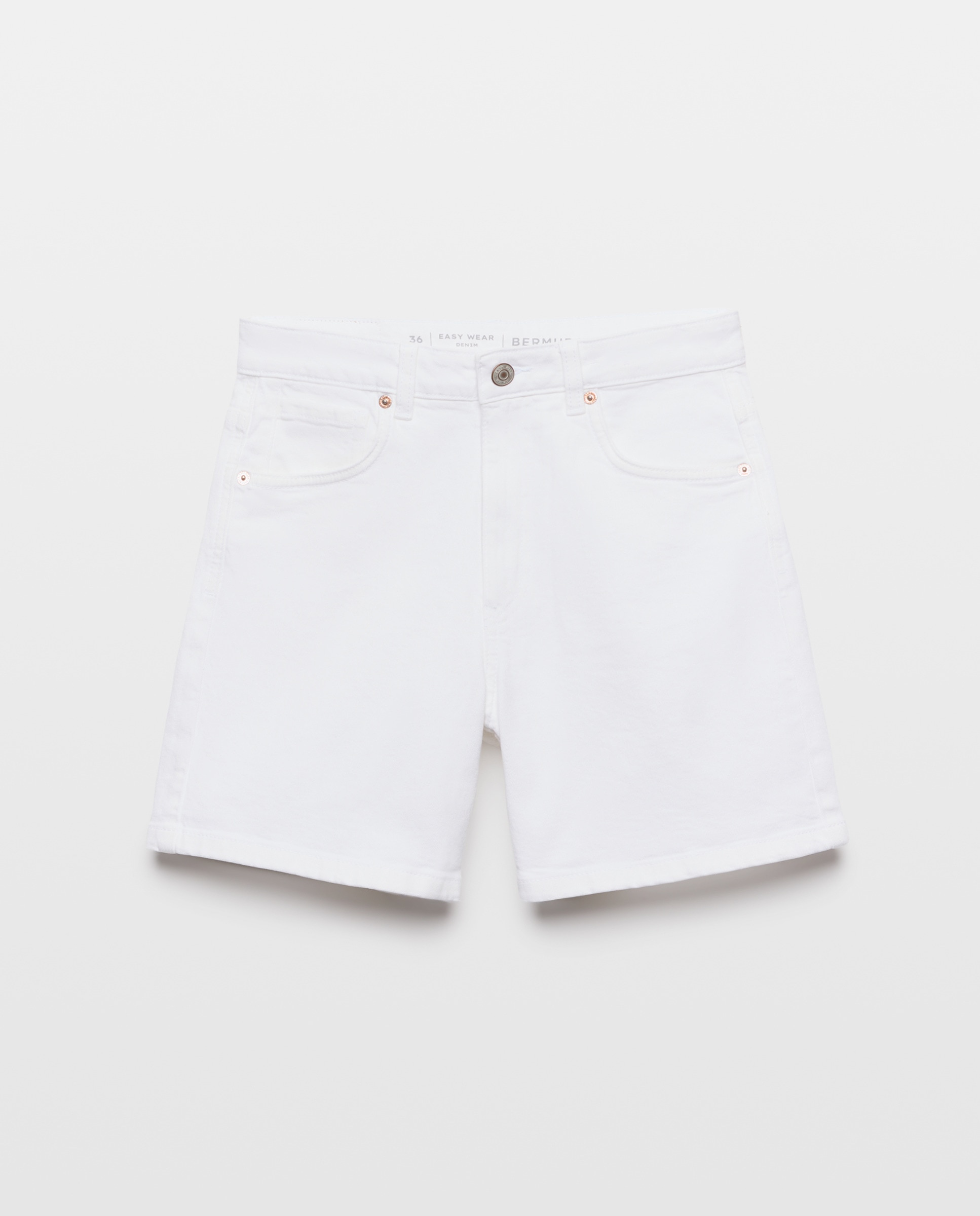 Bermudas de ganga básicas Branco-4