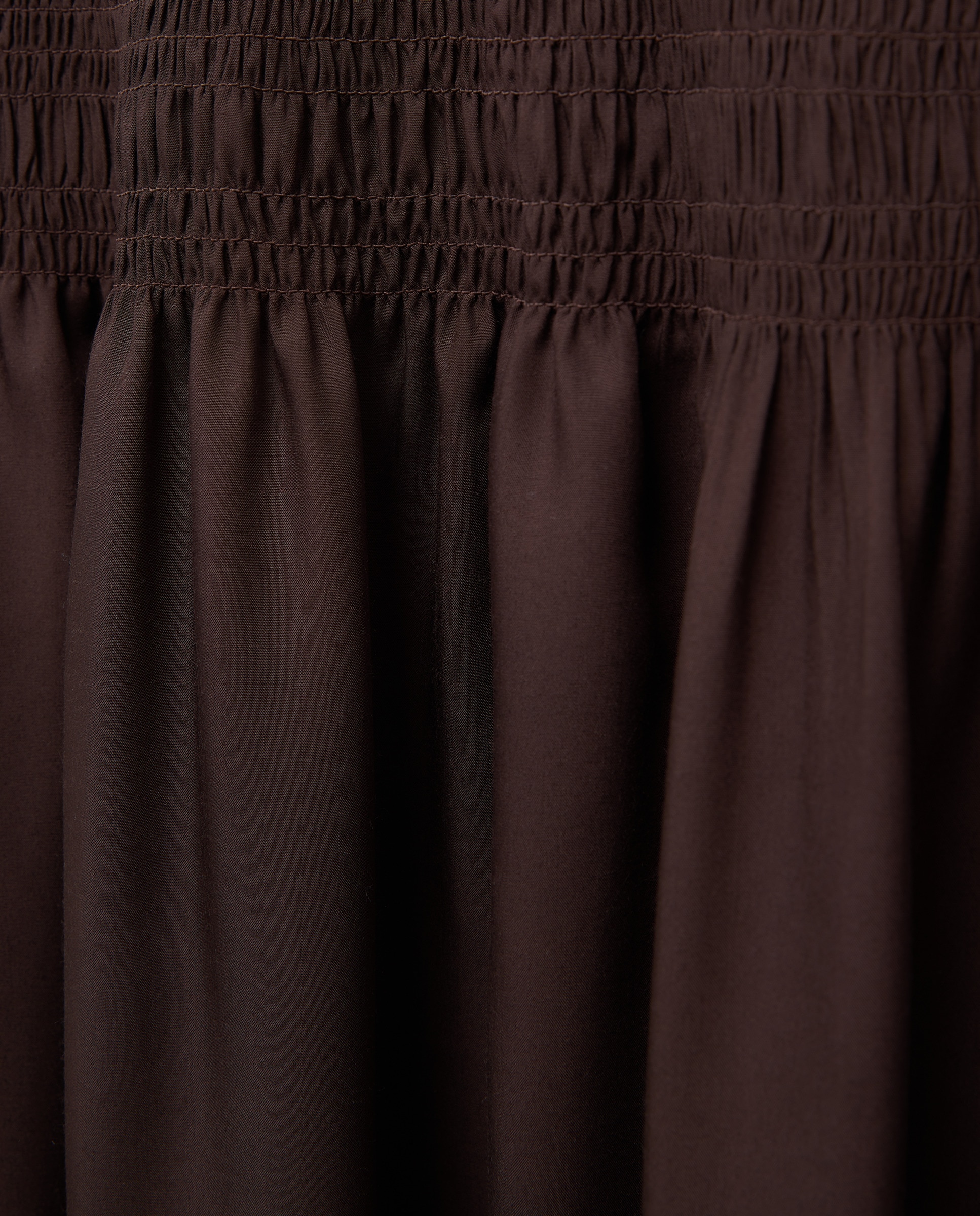 Vestido Midi com Elásticos na Anca Chocolate-5