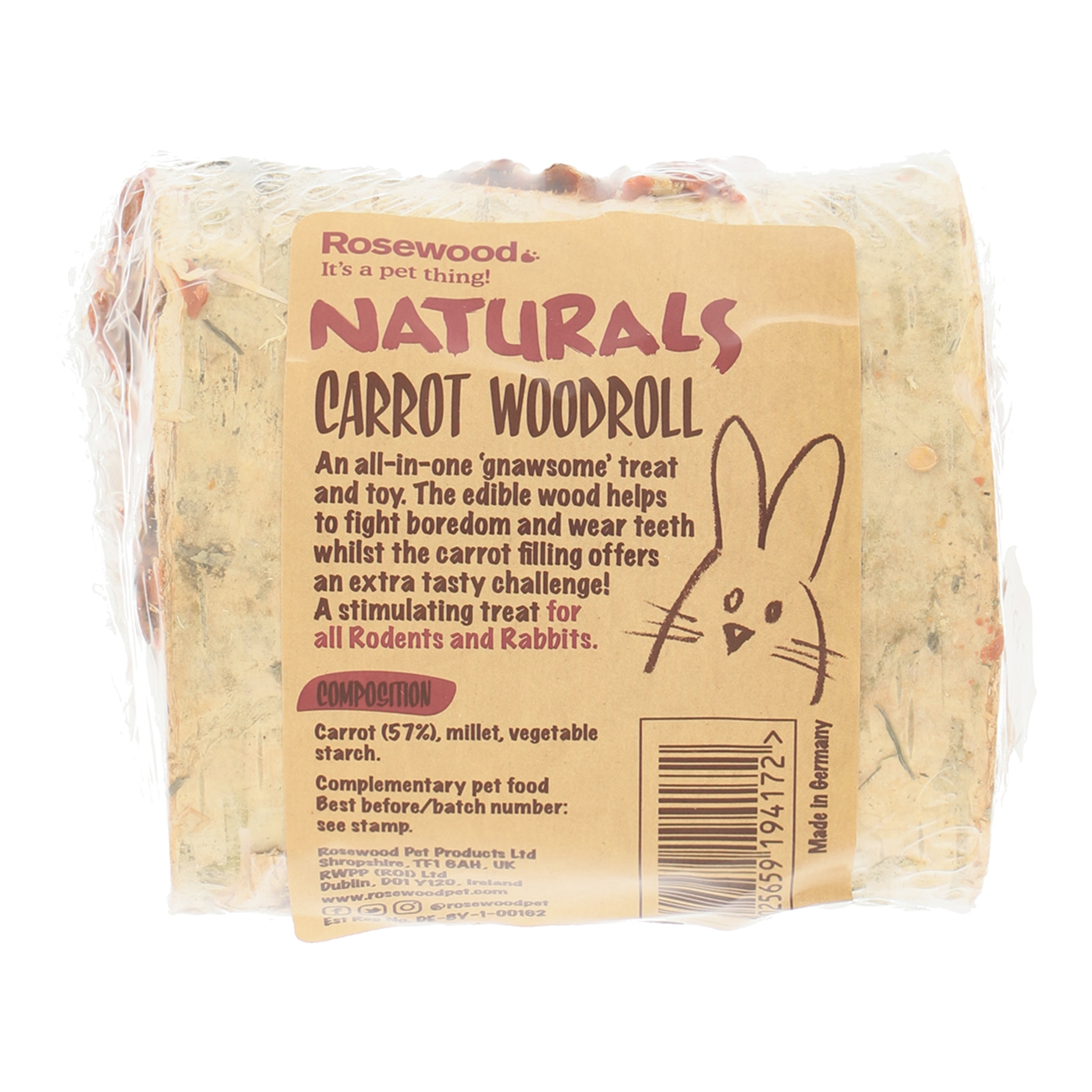 Comida para conejos y roedores adultos Rosewood madera y zanahoria 100 g 2