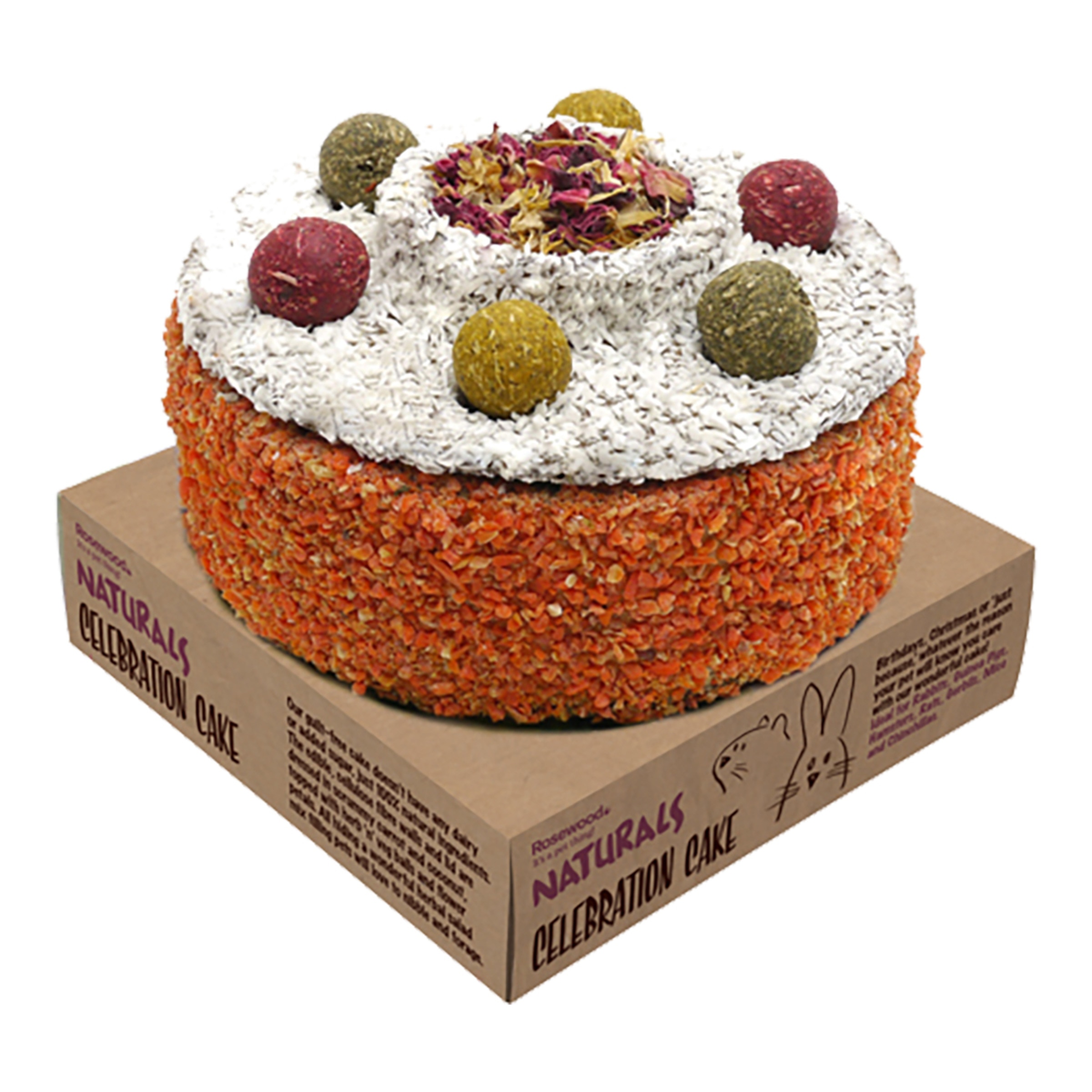 Imagen 0 de Snack para conejos y roedores adultos Rosewood en forma de pastel con hierbas y verduras 230g