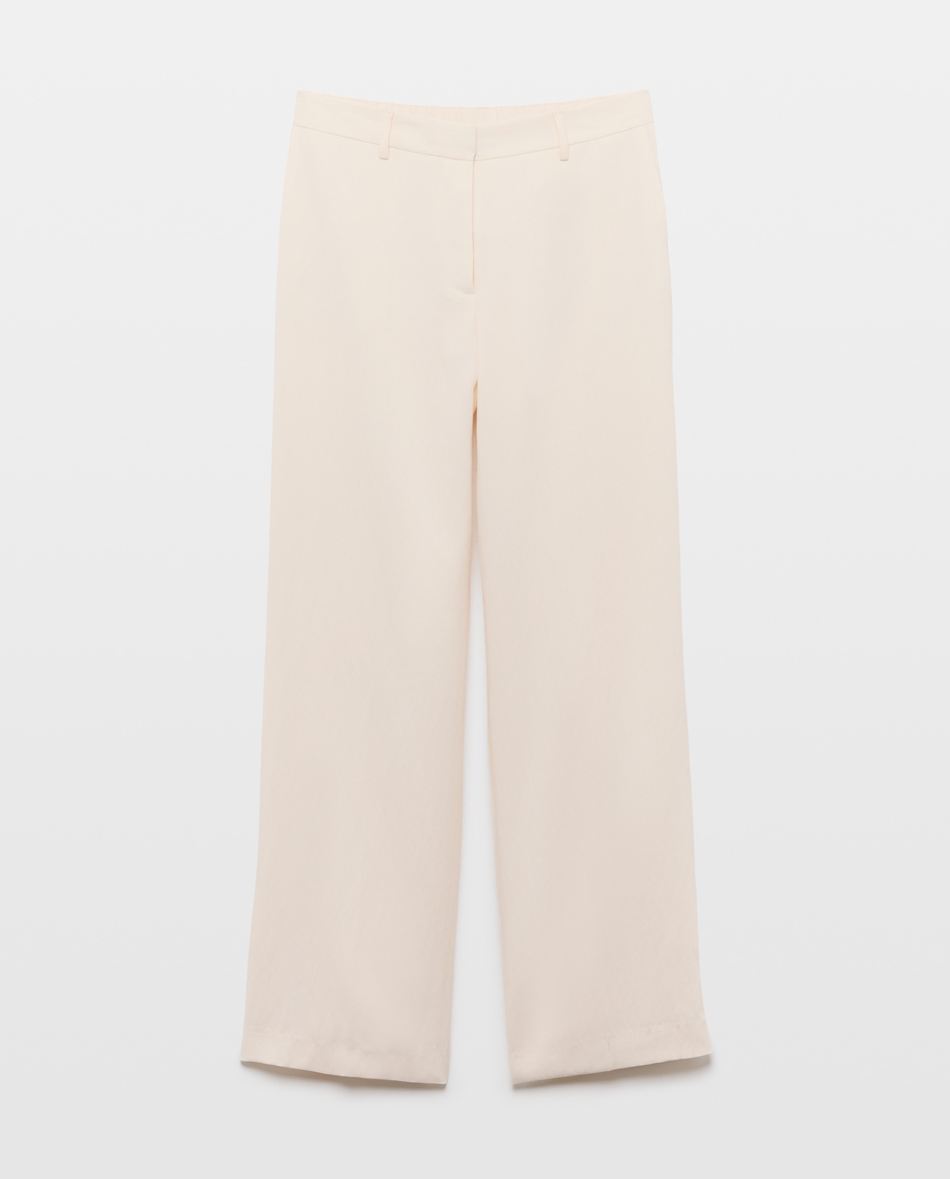 Calças Largas Lisas de Crinkle 120 Cru-4