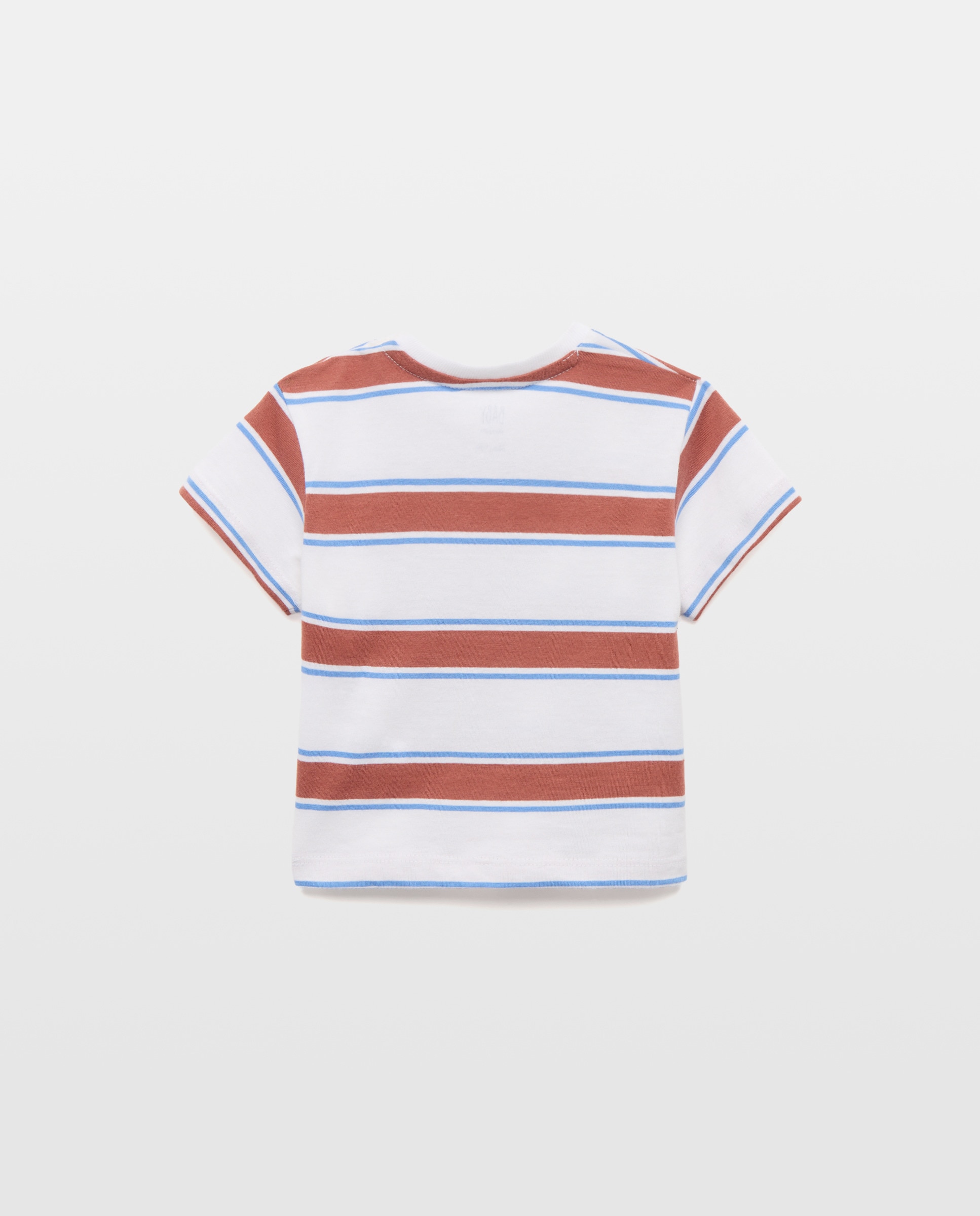 T-shirt às Riscas de Bebé com Manga Curta Baby El Corte Inglés Branco-2