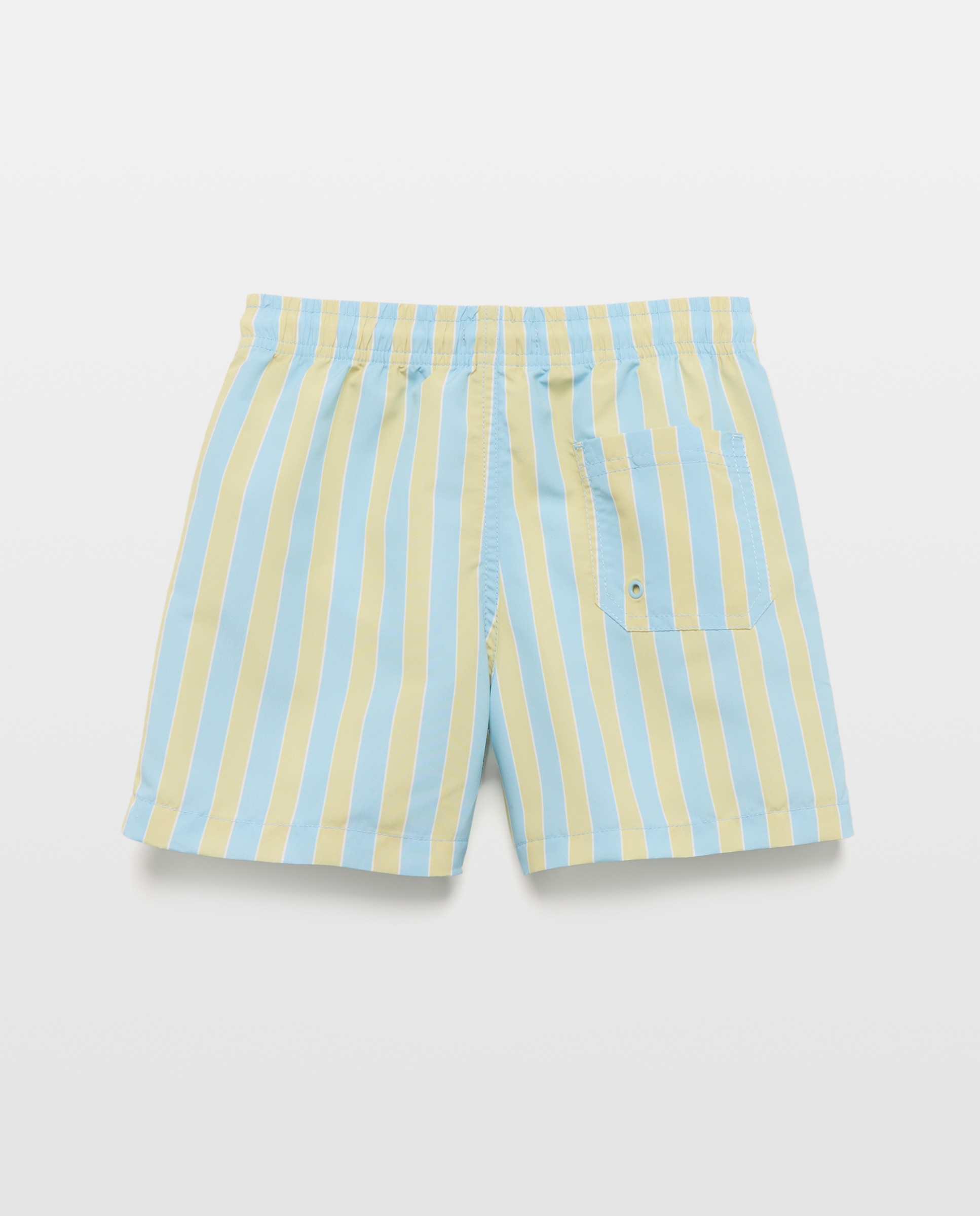 Bañador bermuda de niño raya tricolor 450 Turquesa-2