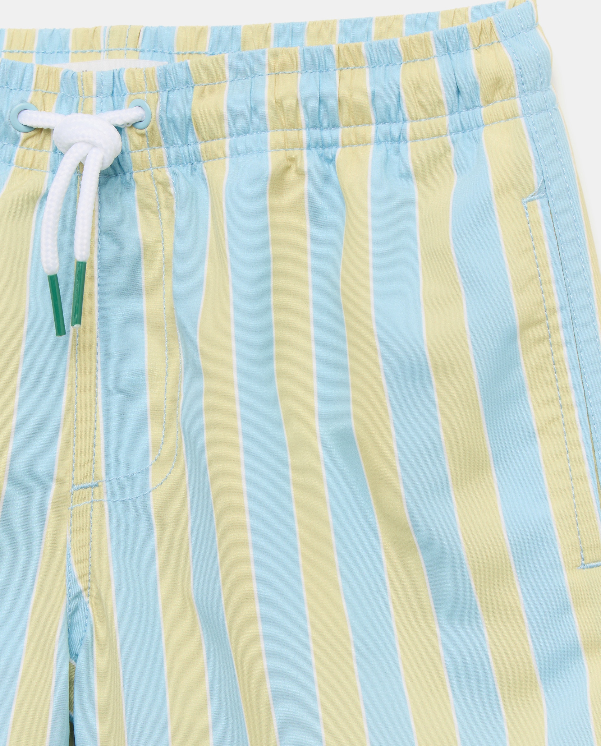 Bañador bermuda de niño raya tricolor 450 Turquesa-3