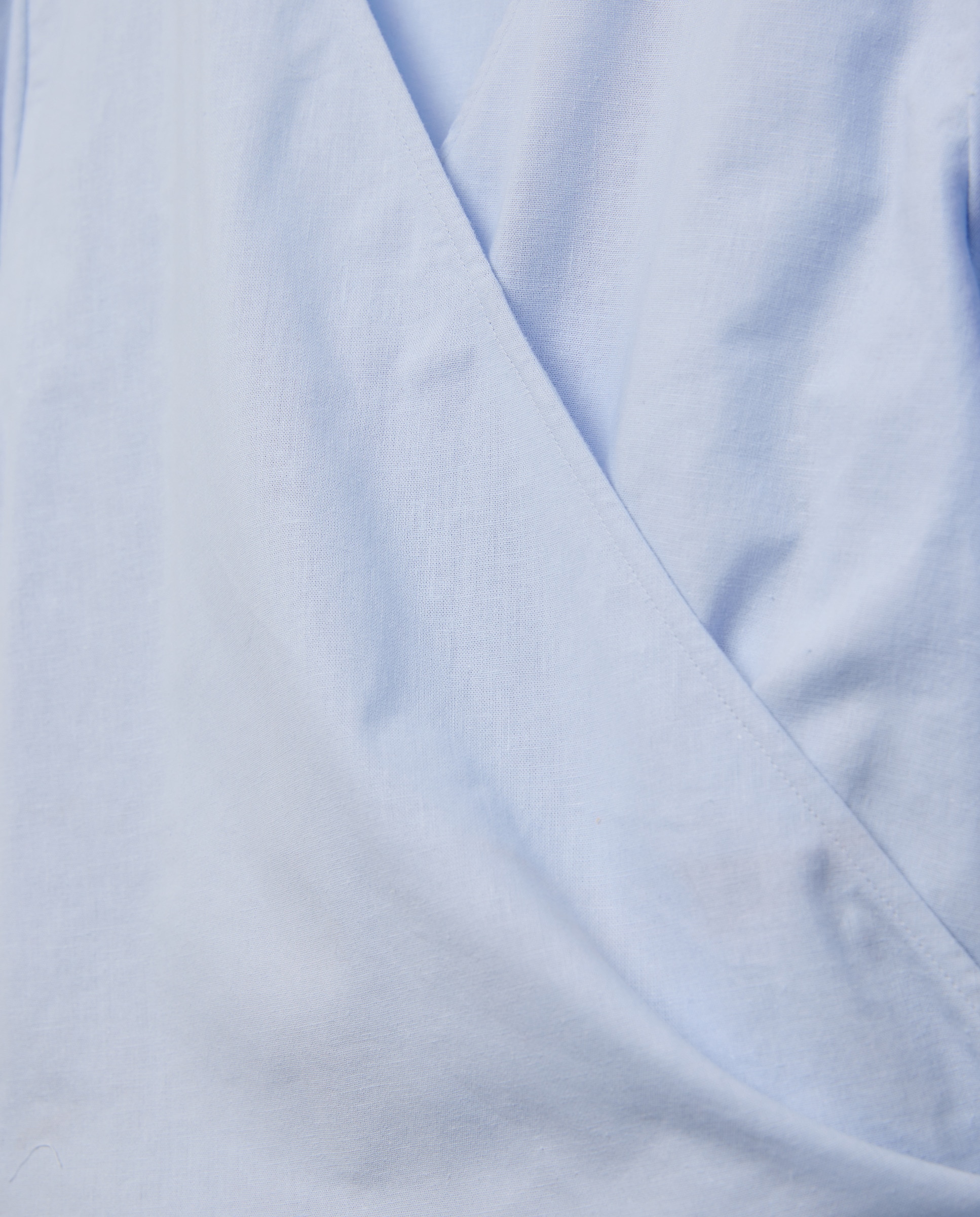 Blusa de mujer cruzada con manga abullonada 400 Azul-5