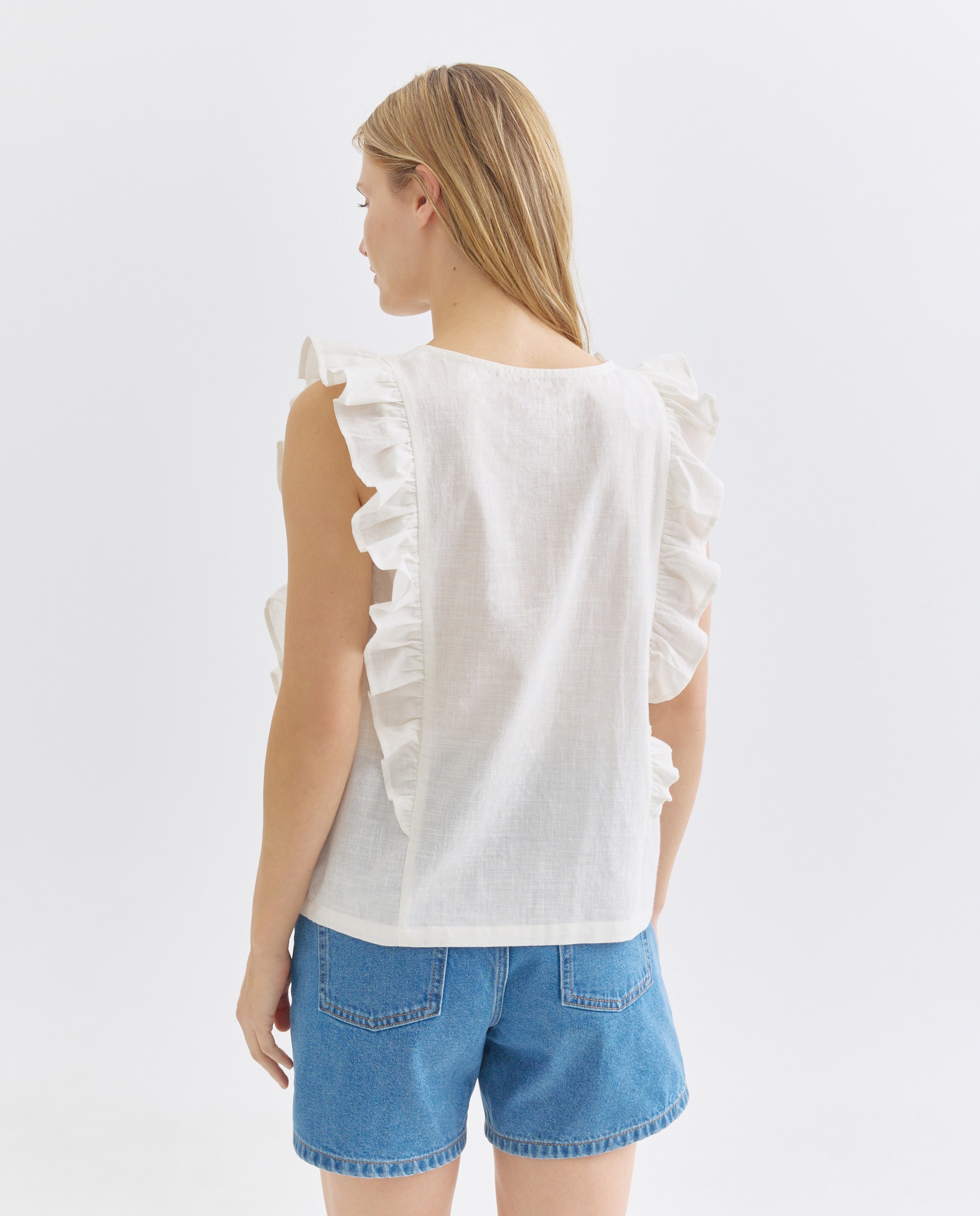 Blusa de mujer romántica 120 Crudo-3