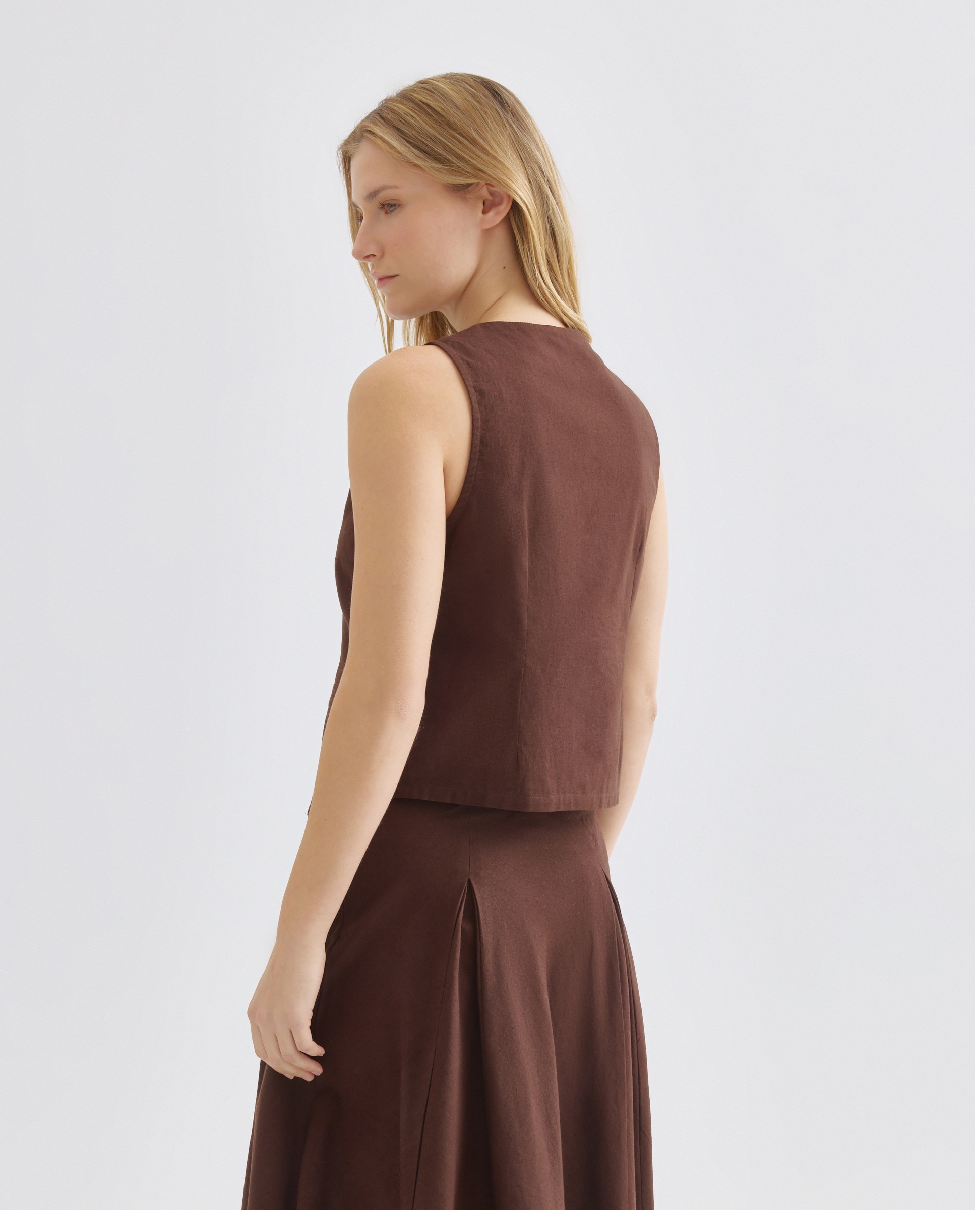Chaleco de mujer total look Chocolate-3