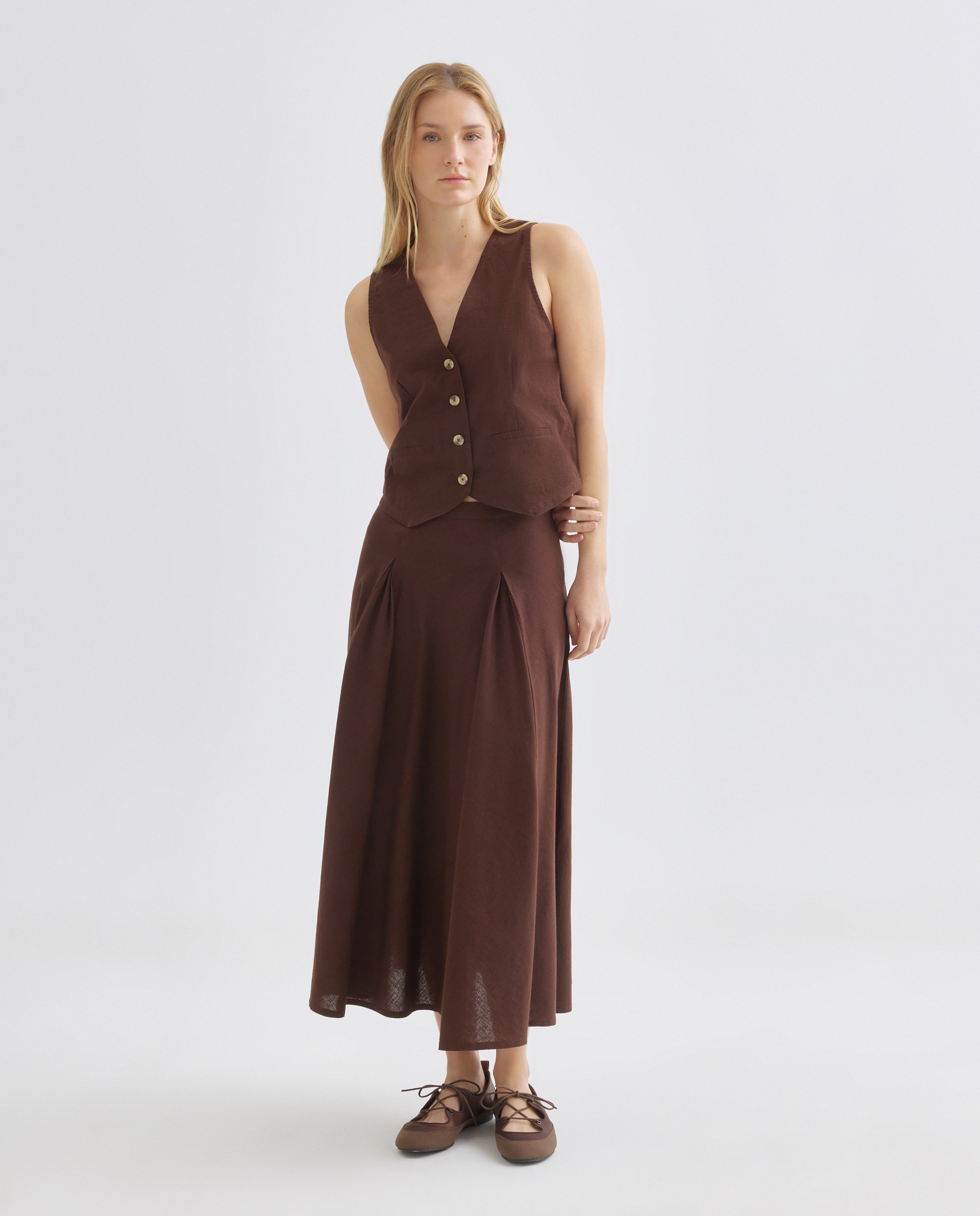 Chaleco de mujer total look Chocolate-2