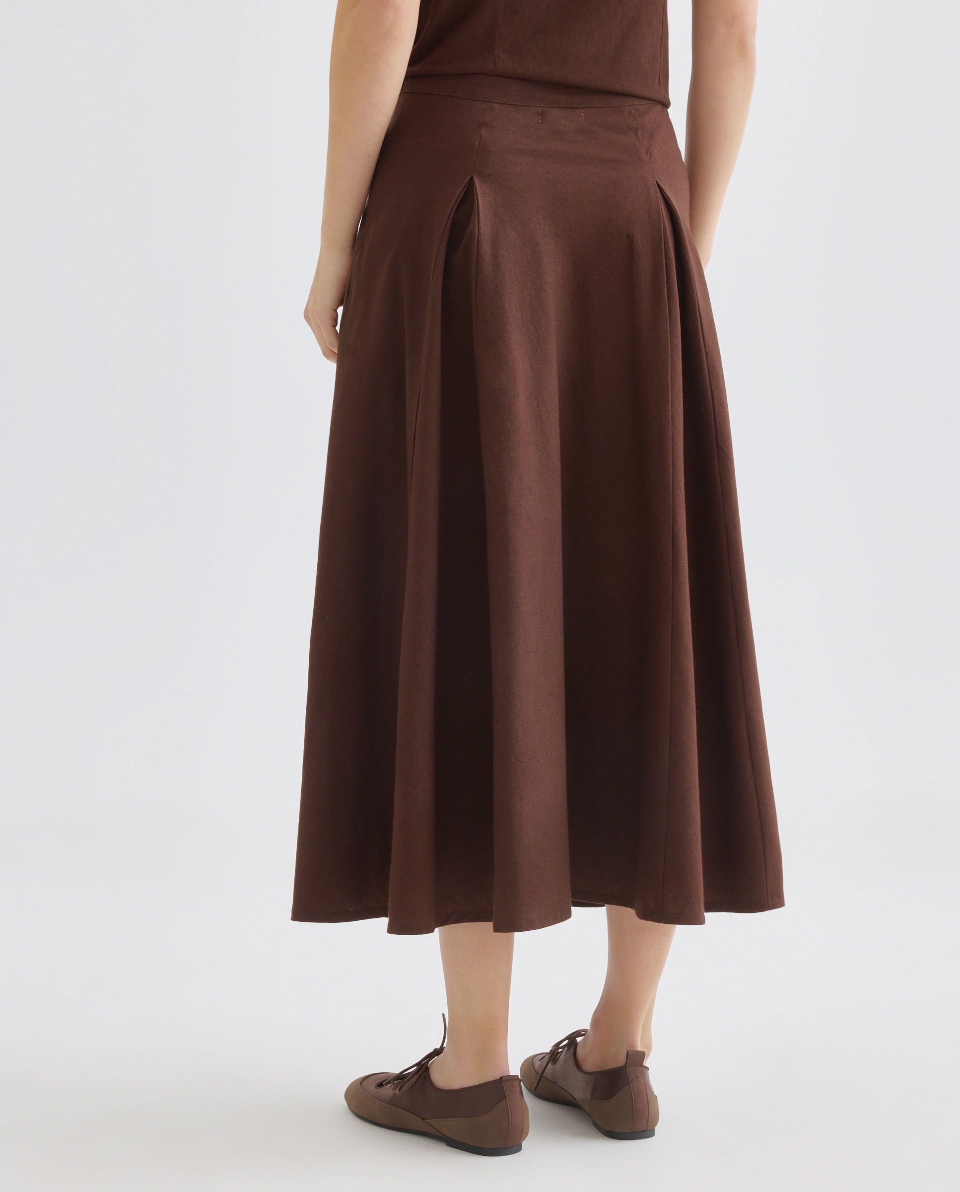 Falda de mujer con quillas total look Chocolate-3