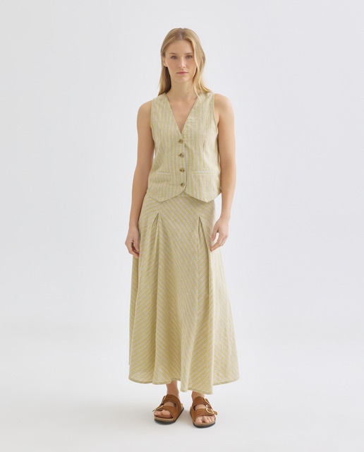 Imagen 0 de Falda de mujer con quillas de rayas total look