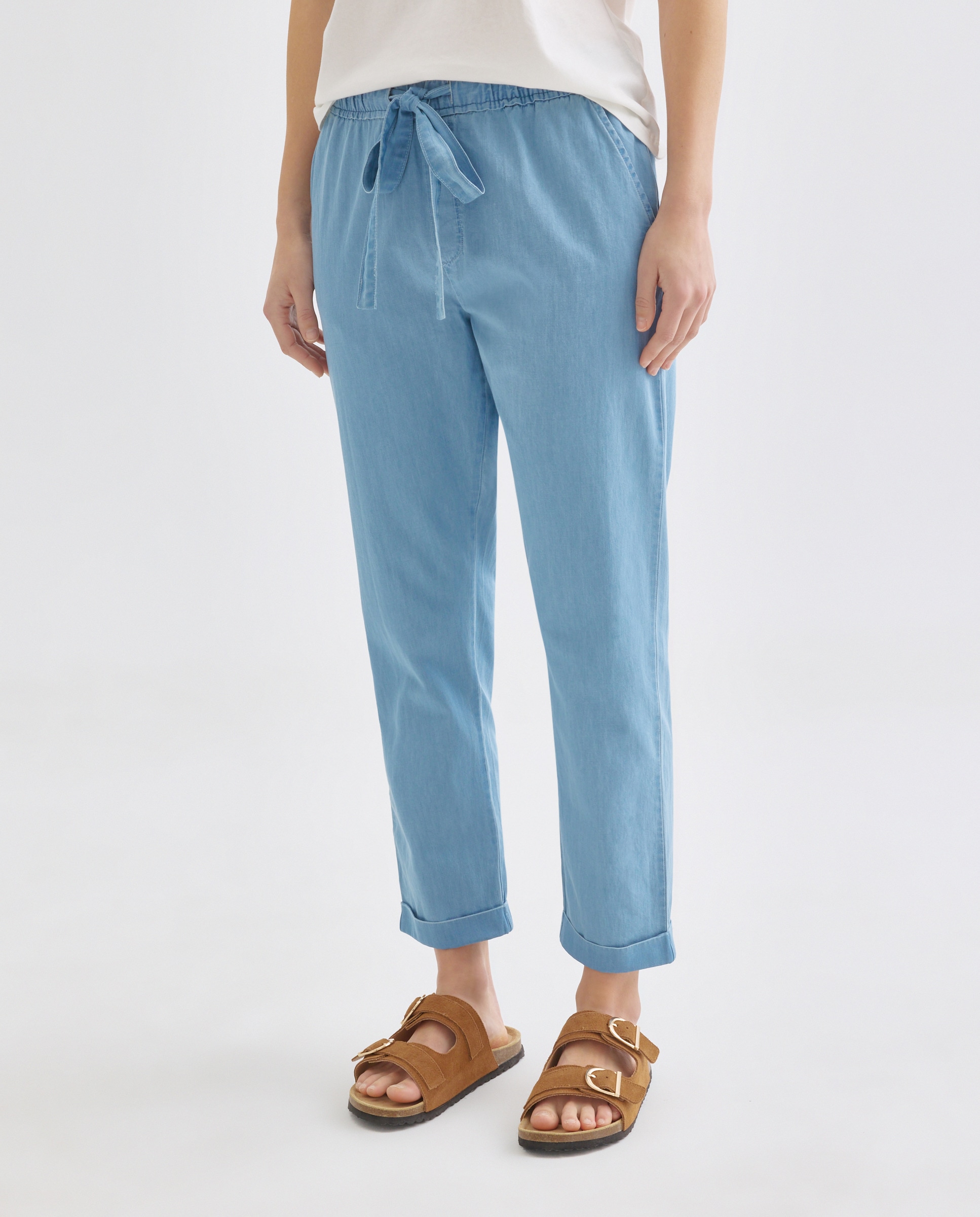 Pantalón light denim de mujer Cerúleo-2