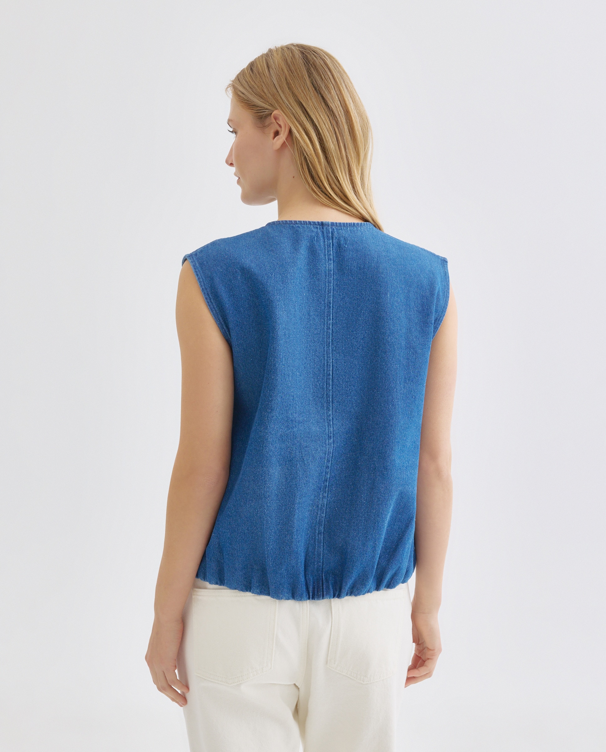 Chaleco de mujer denim Azul pálido-3