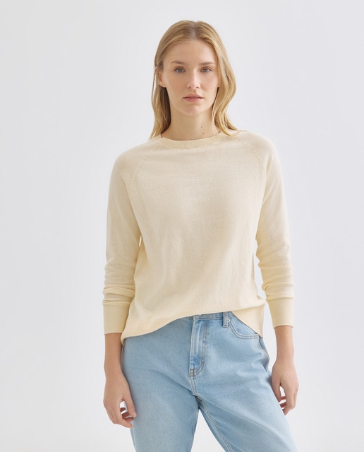 Imagen 0 de Jersey de mujer de algodón fino cuello caja