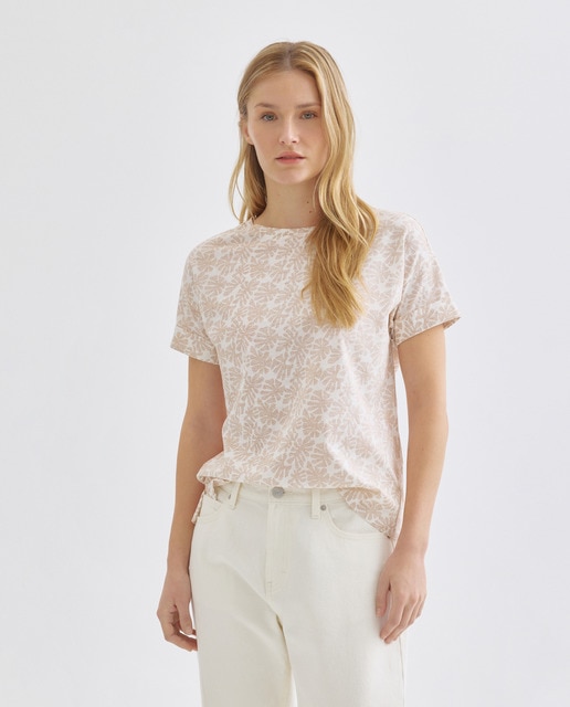 Imagen 0 de Camiseta estampada de mujer cuello caja