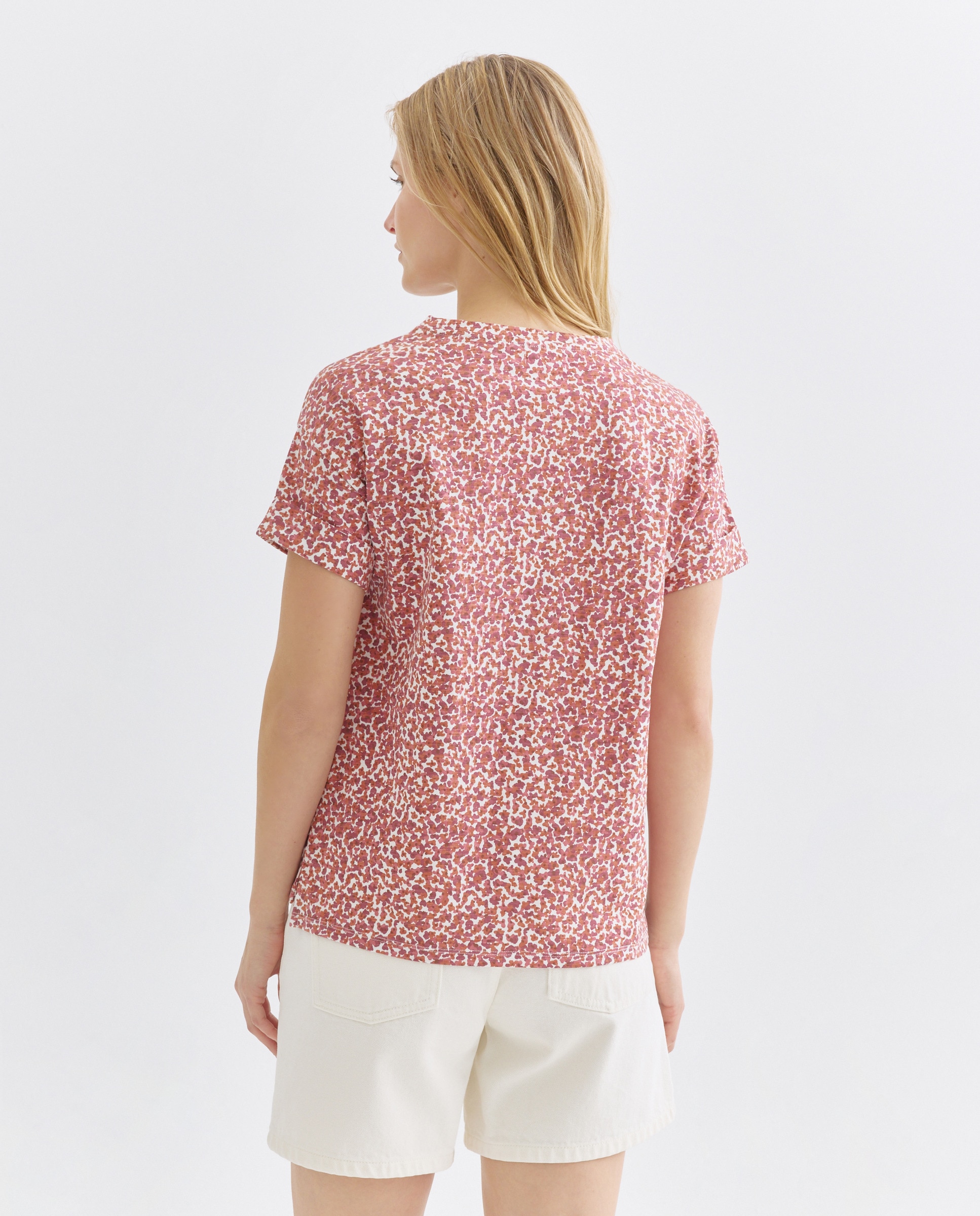 Camiseta estampada de mujer cuello caja Multicolor-3
