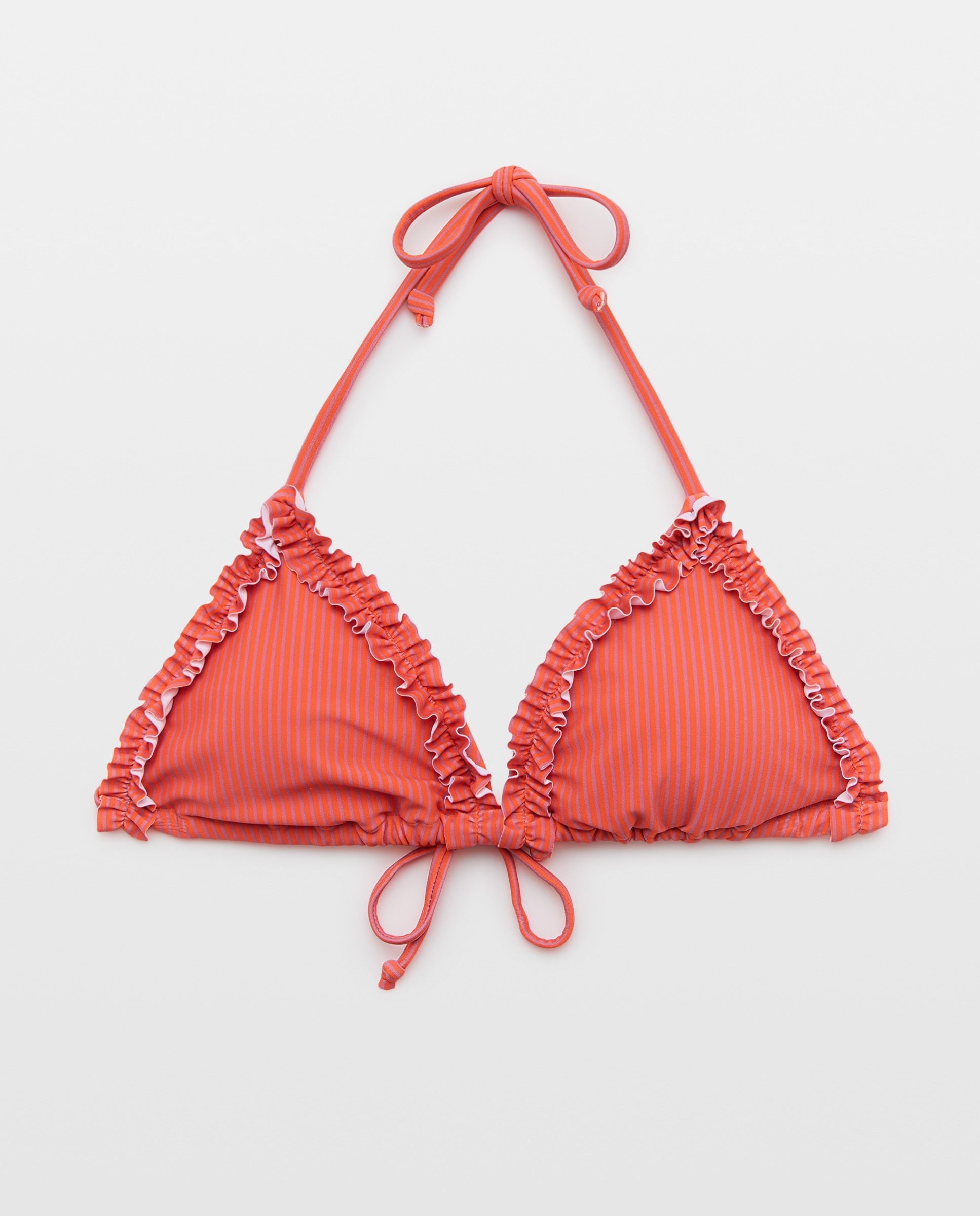 Top de baño mujer triangulo minivolante Rosa-4