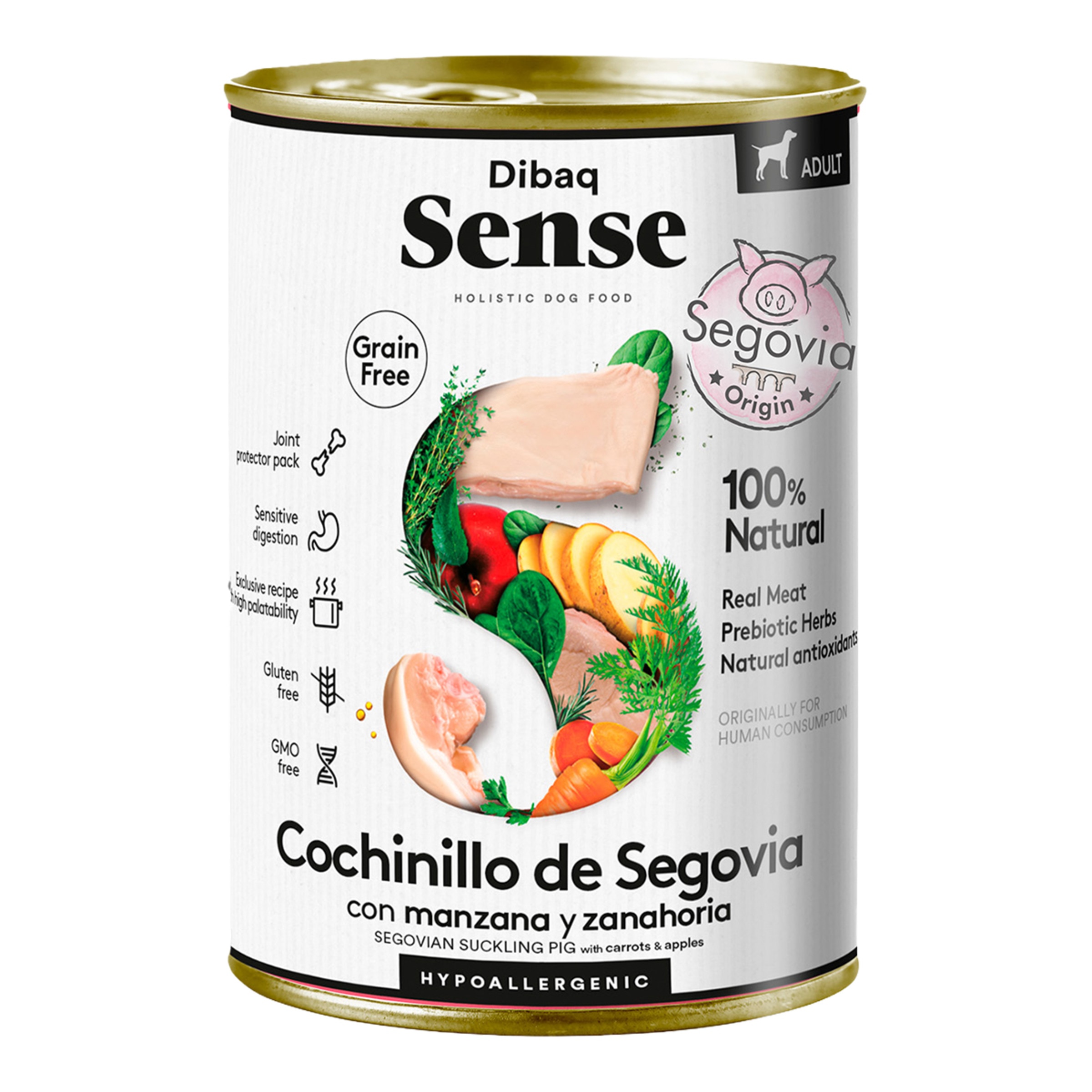 Imagen 0 de Comida húmeda para perros adultos hipoalergénico Dibaq Sense cochinillo de Segovia 380 g