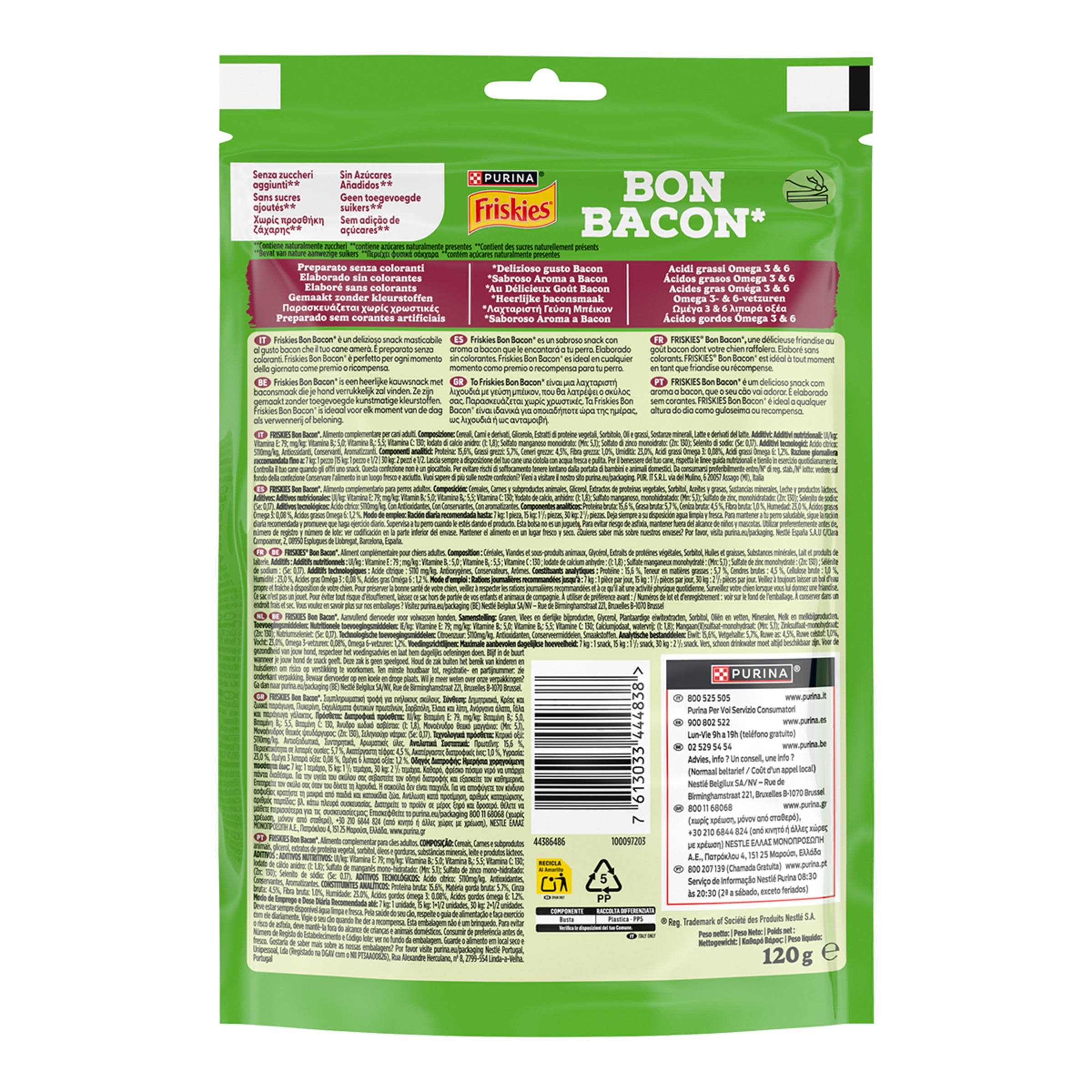 Snack para perros adultos Friskies Bon Bacon 120 g 2