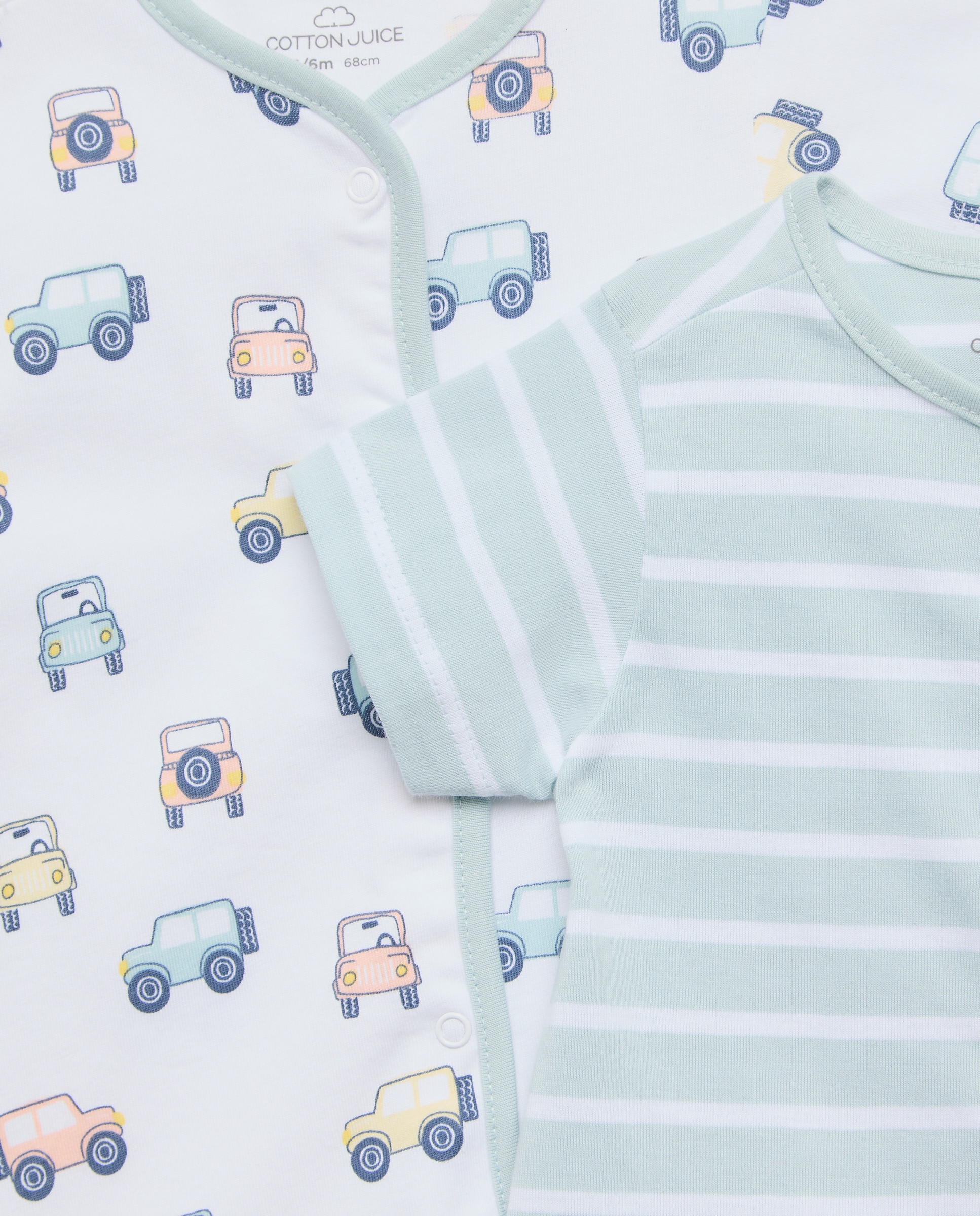 Pack de Dois Pijamas de Bebé com Carros Cotton Juice Multicolor-3