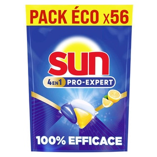 Detergente Máquina Loiça Pastilhas Pro-Expert Limão embalagem 56 cápsulas - Sun