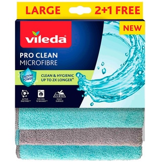 Pano Microfibras Pro Clean 2+1UN embalagem 2 unidades - Vileda