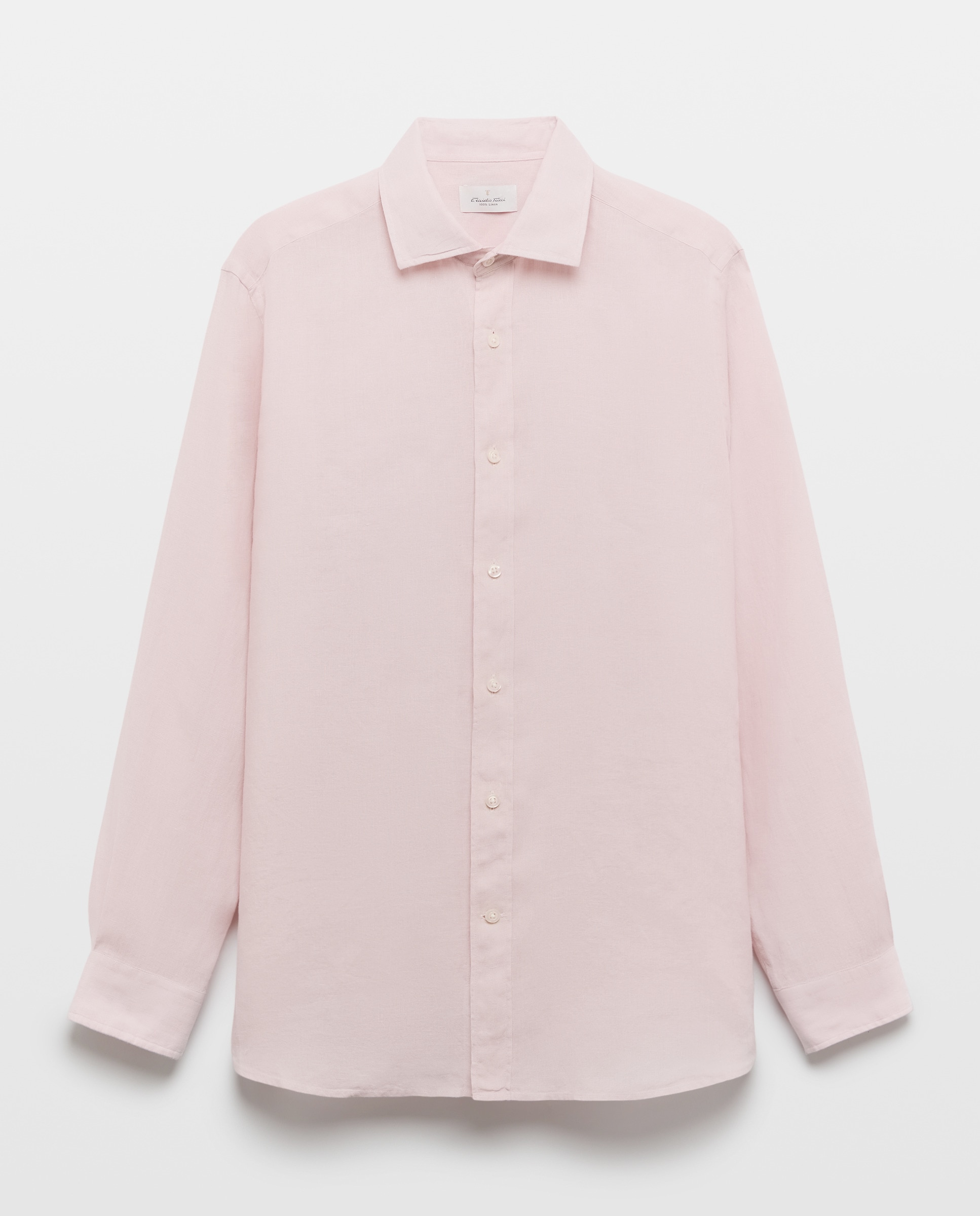 Camisa de Linho Lisa Rosa-4