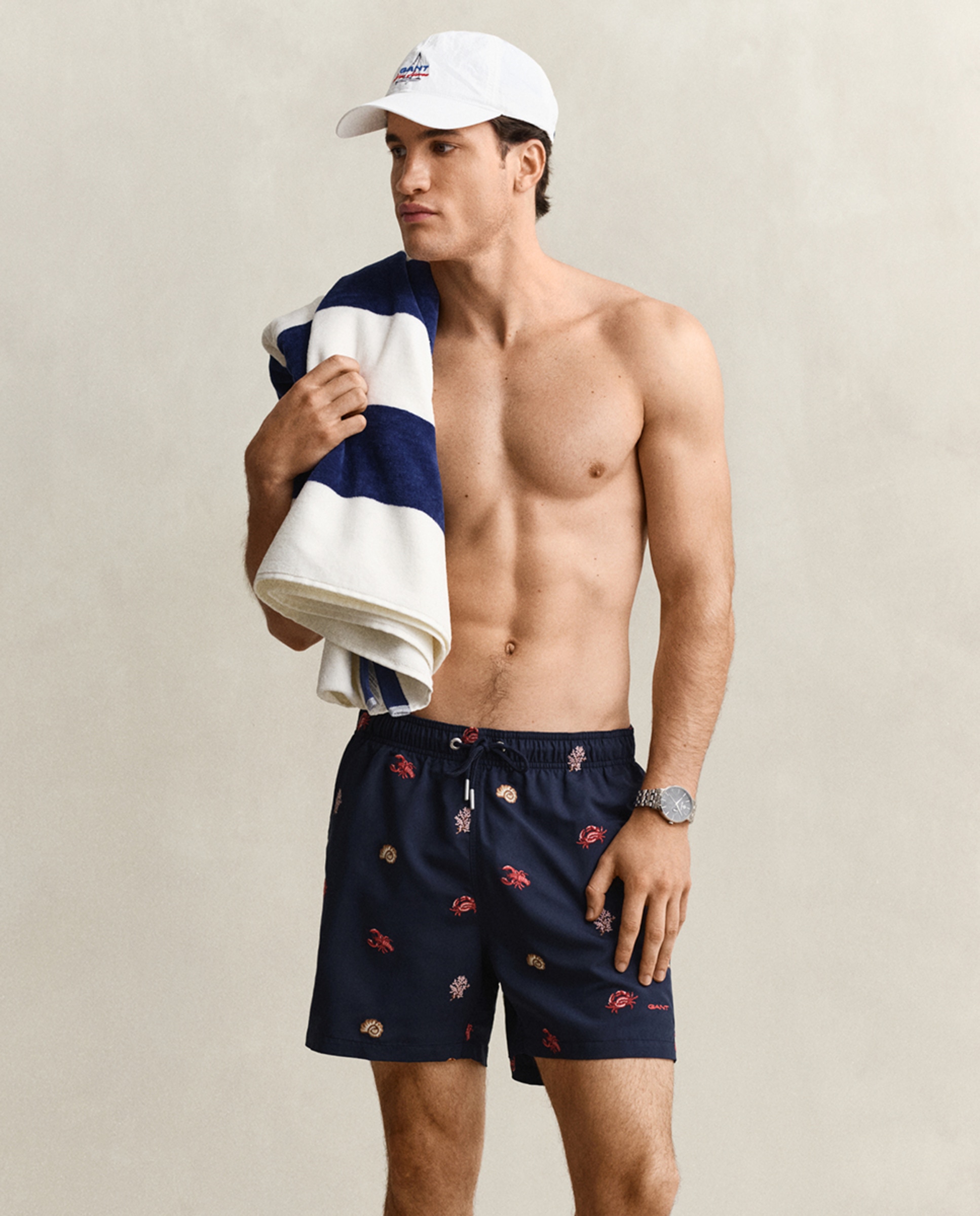 Imagem 0 de Calções de Banho Curtos com Bordados