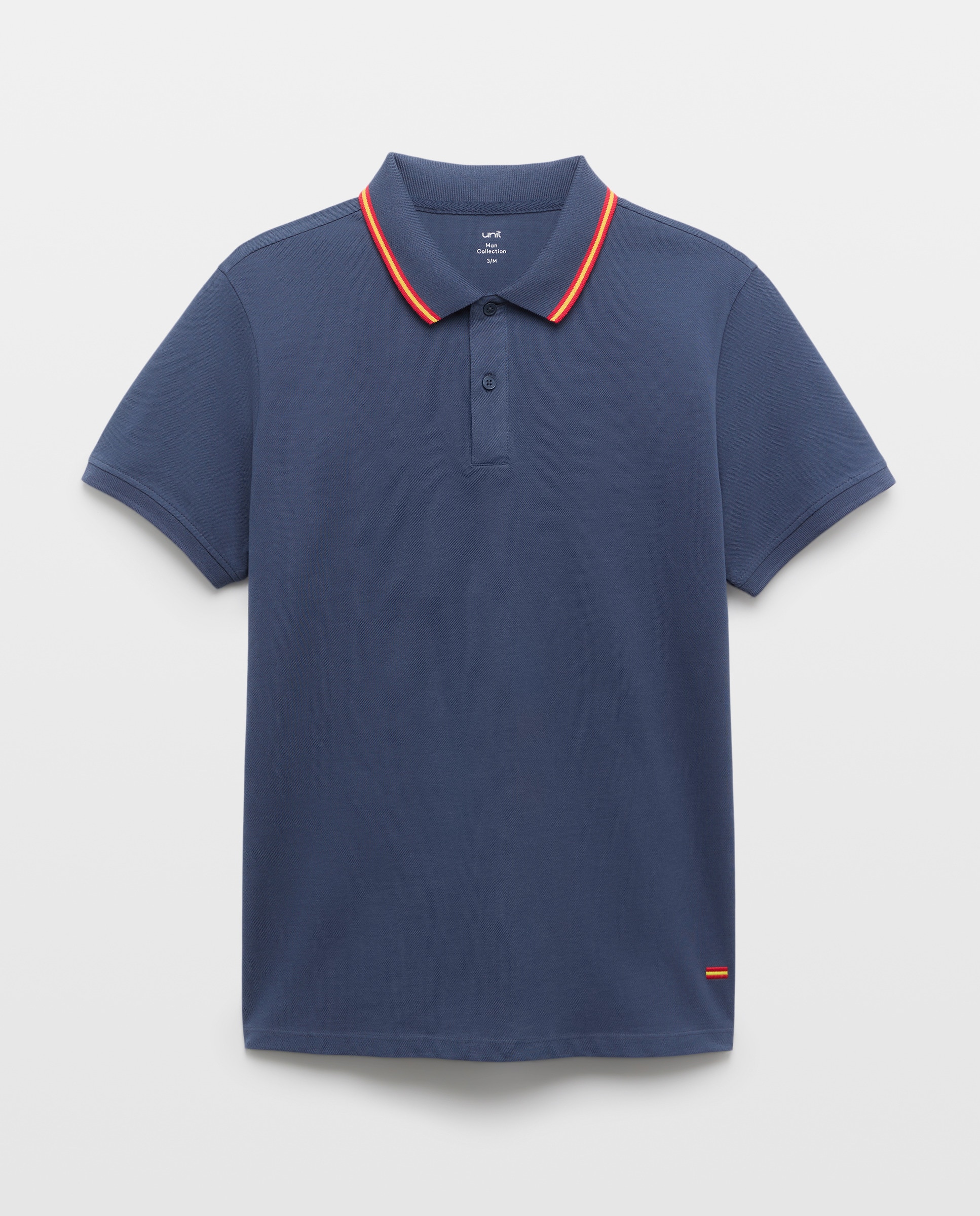 Polo de hombre manga corta pique España Azul marino-4