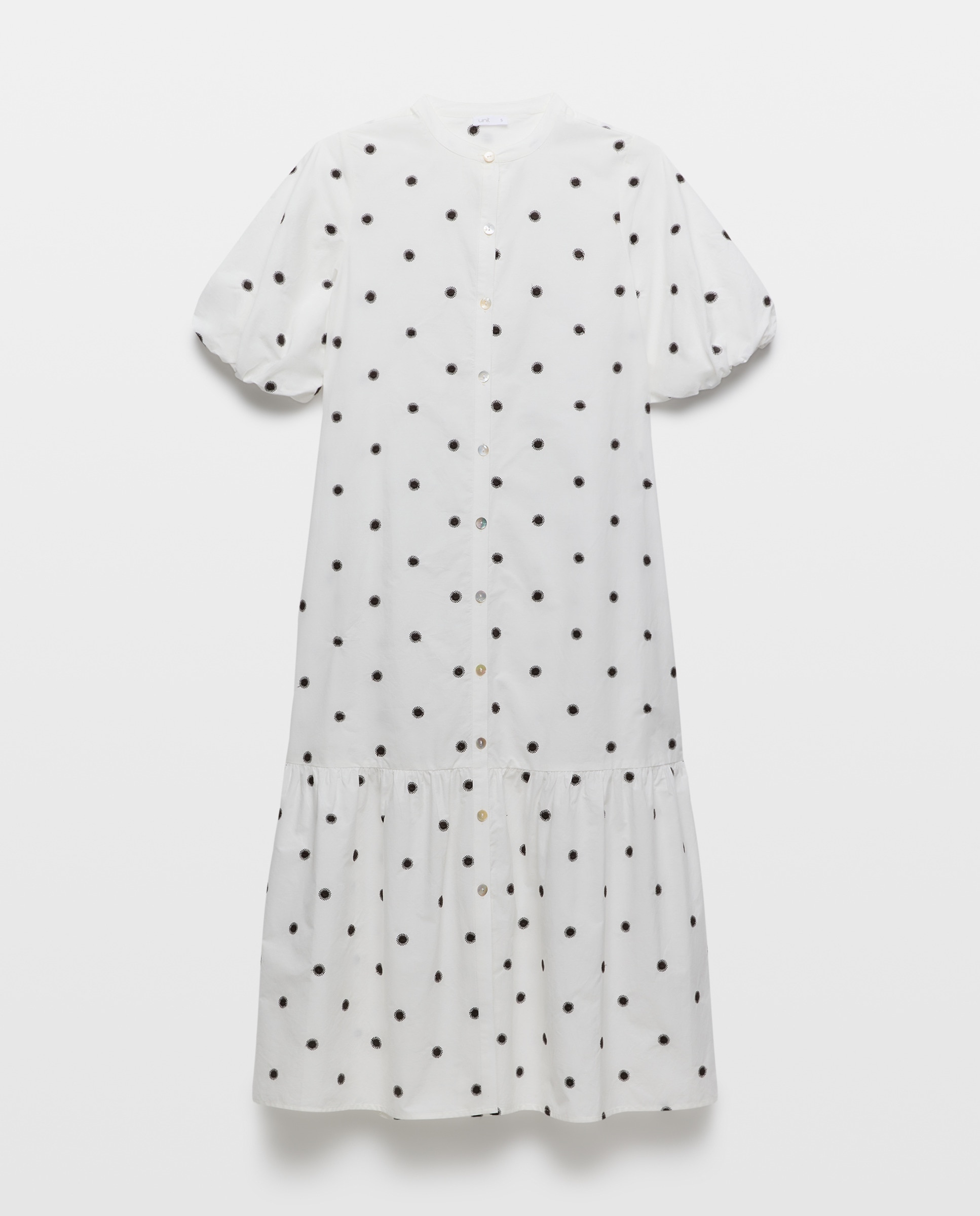 Vestido bordado de mujer Blanco-4