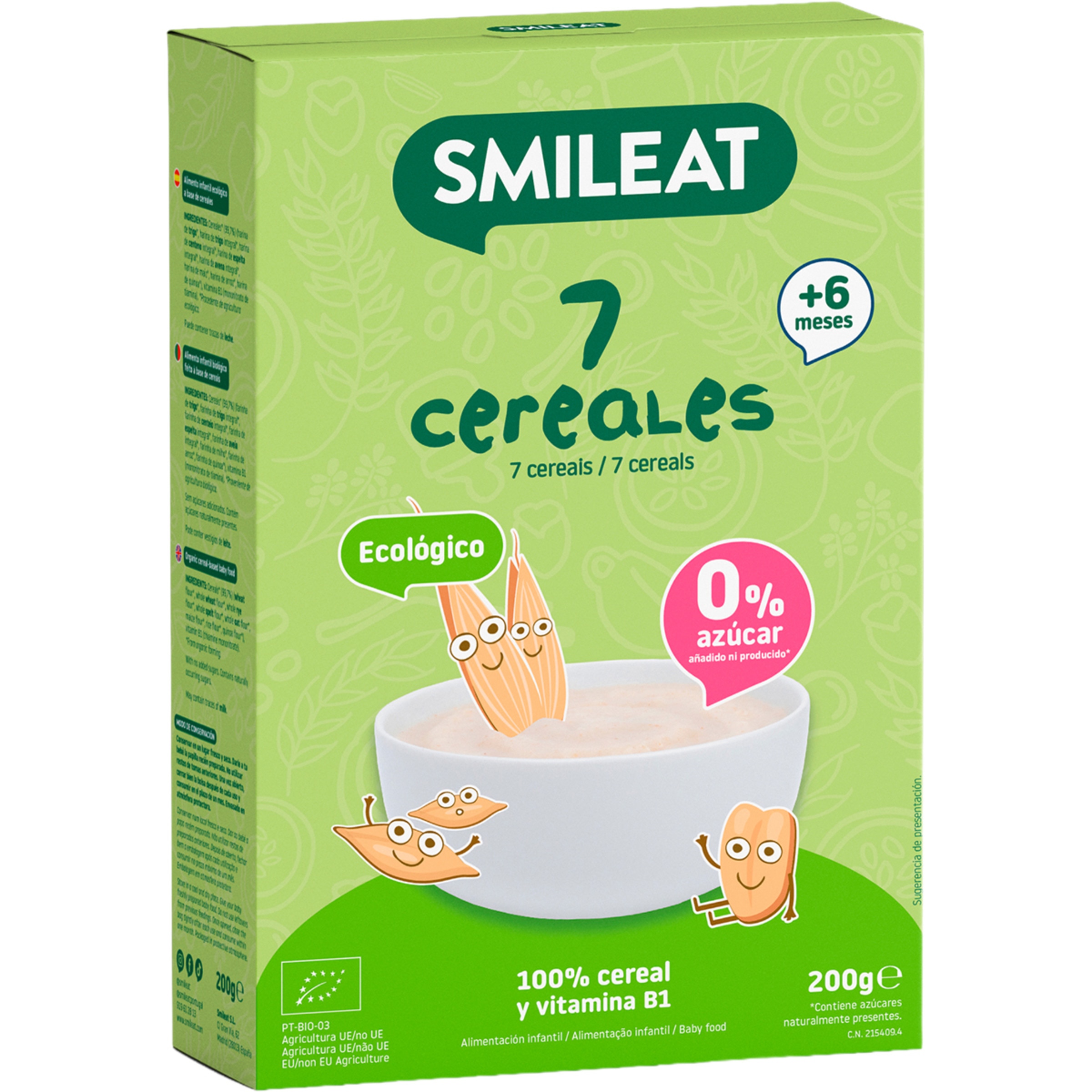 papilla 7 cereales ecológica desde 6 meses envase 200 g